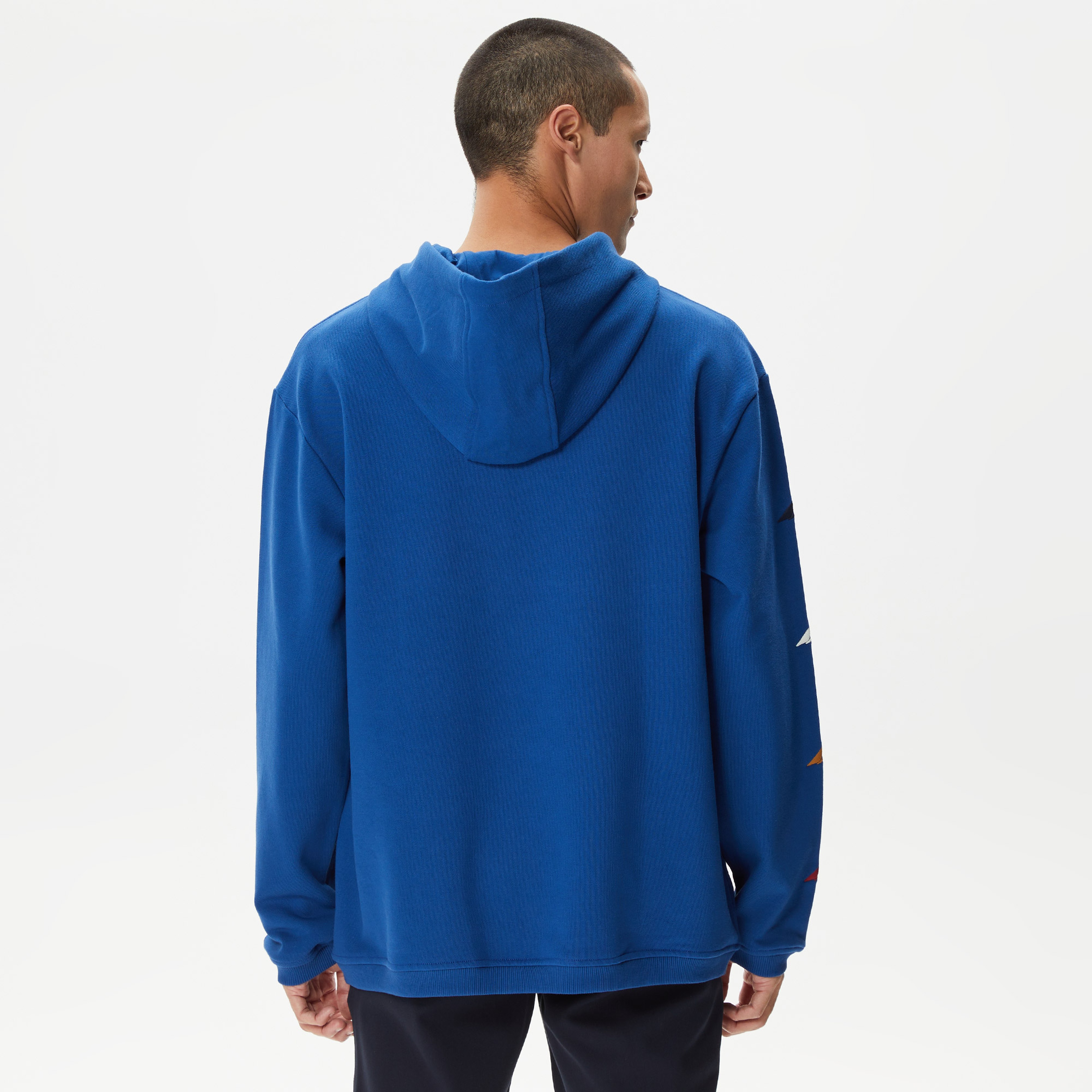 Nautica Erkek Mavi Standart Fit Kapüşonlu Sweatshirt