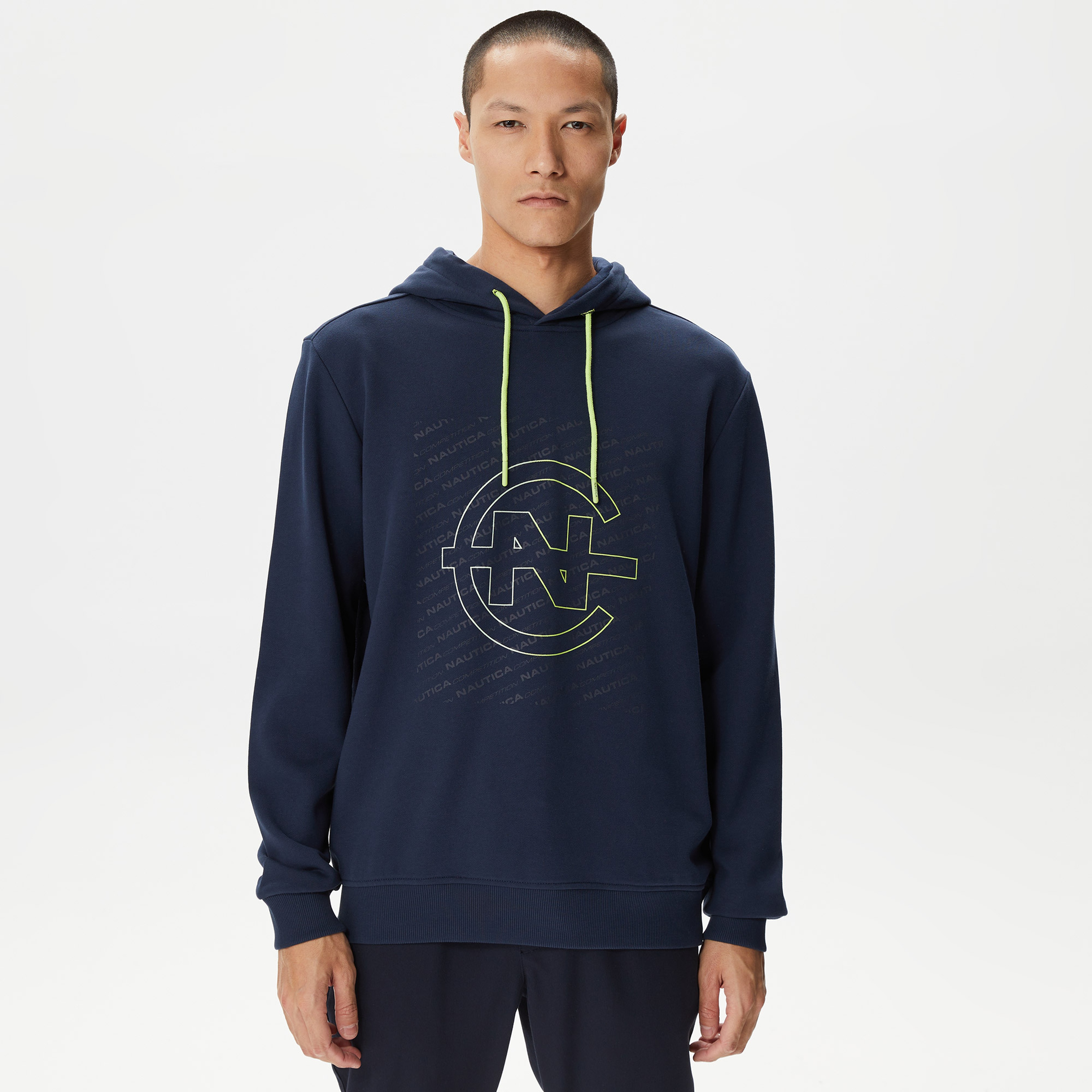 Nautica Erkek Lacivert Standart Fit Kapüşonlu Sweatshirt