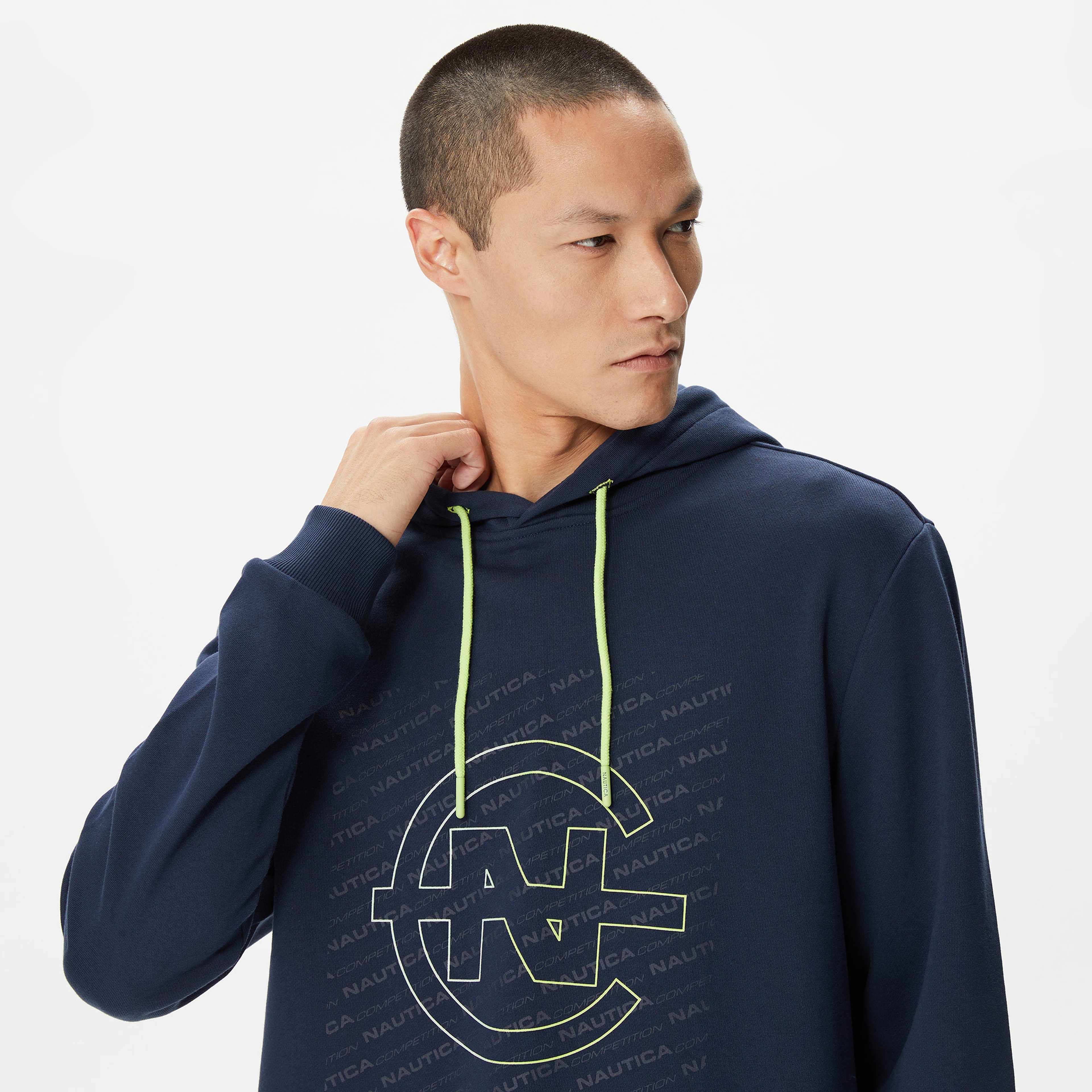 Nautica Erkek Lacivert Standart Fit Kapüşonlu Sweatshirt