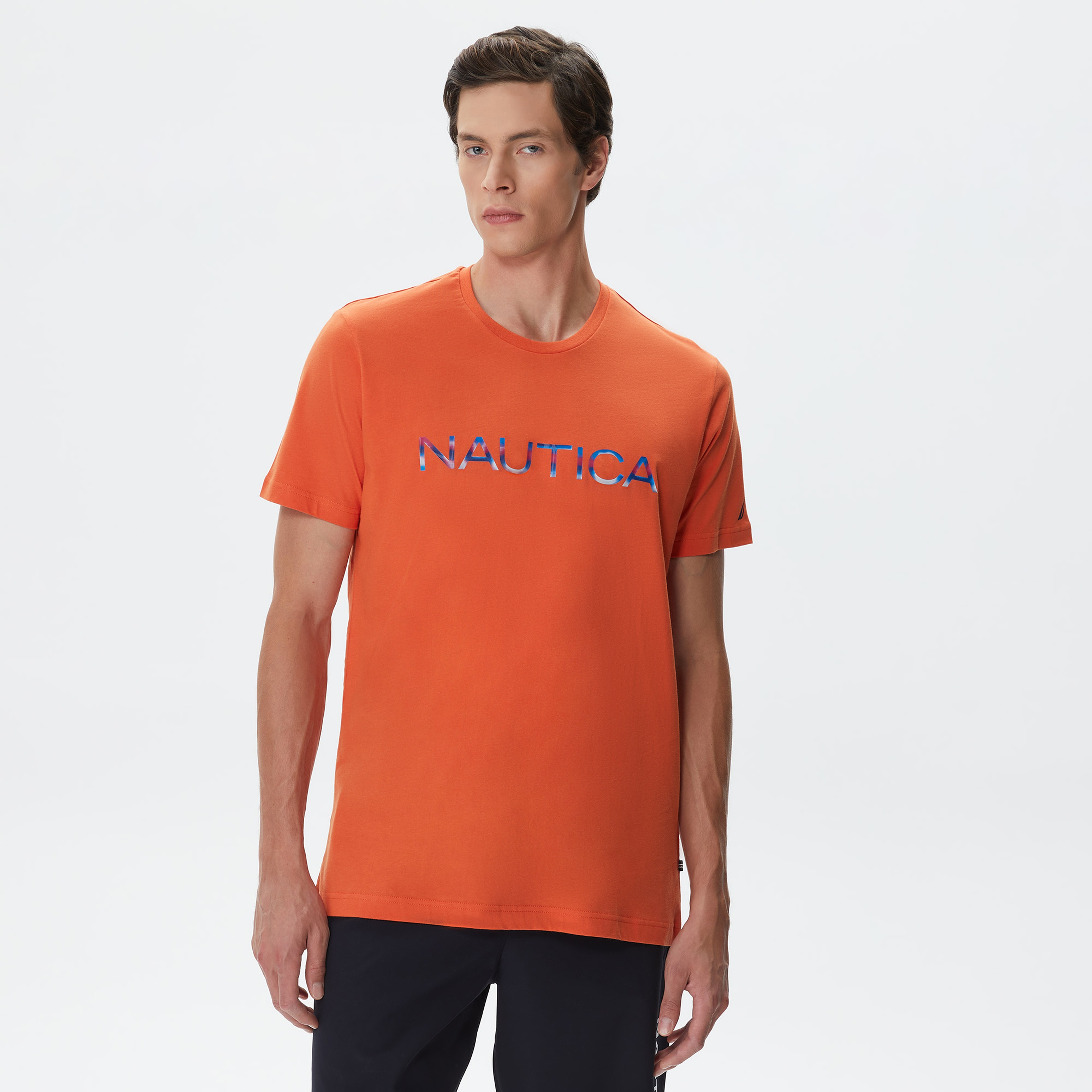 Nautica Erkek Turuncu Standart Fit T-Shirt