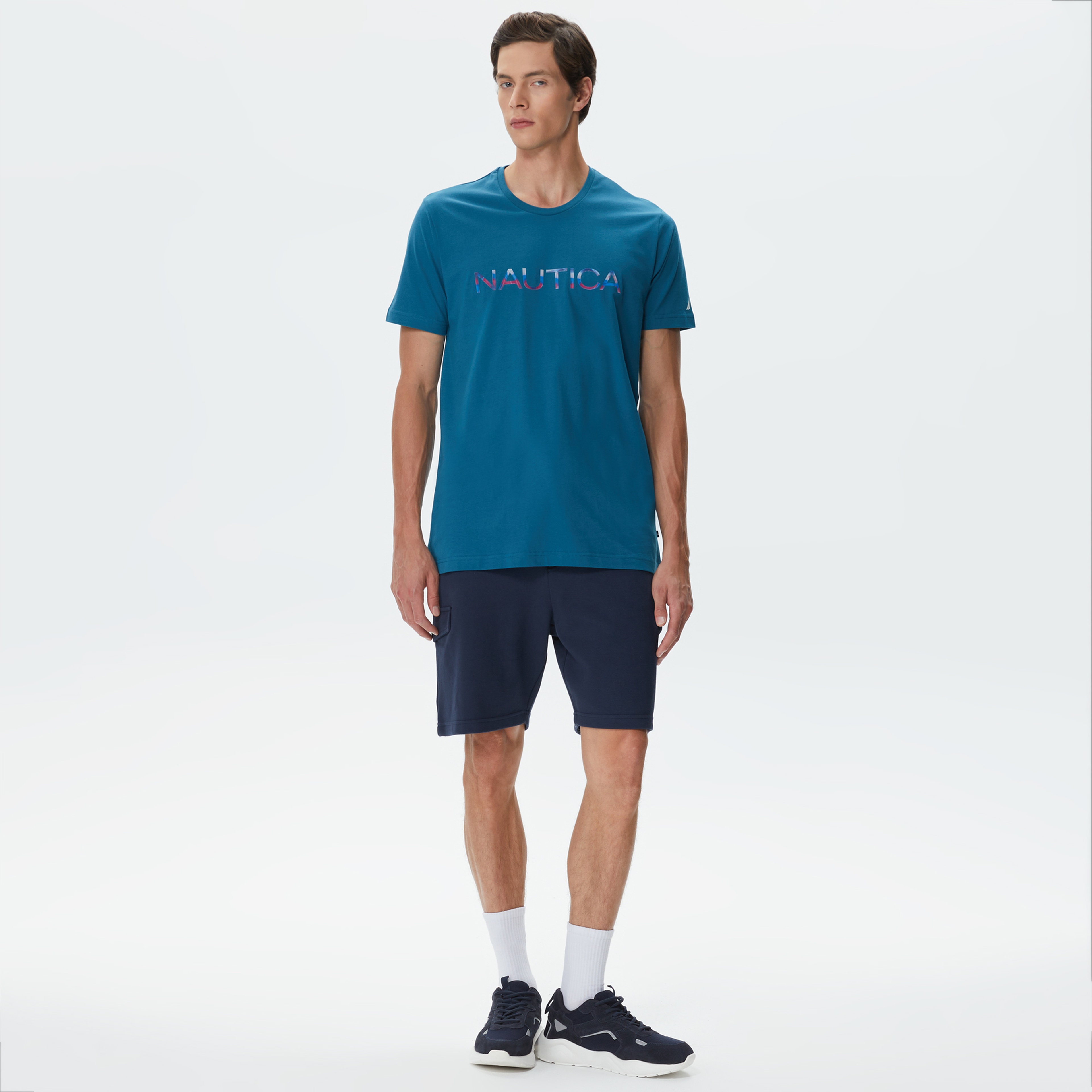 Nautica Erkek Mavi Standart Fit T-Shirt
