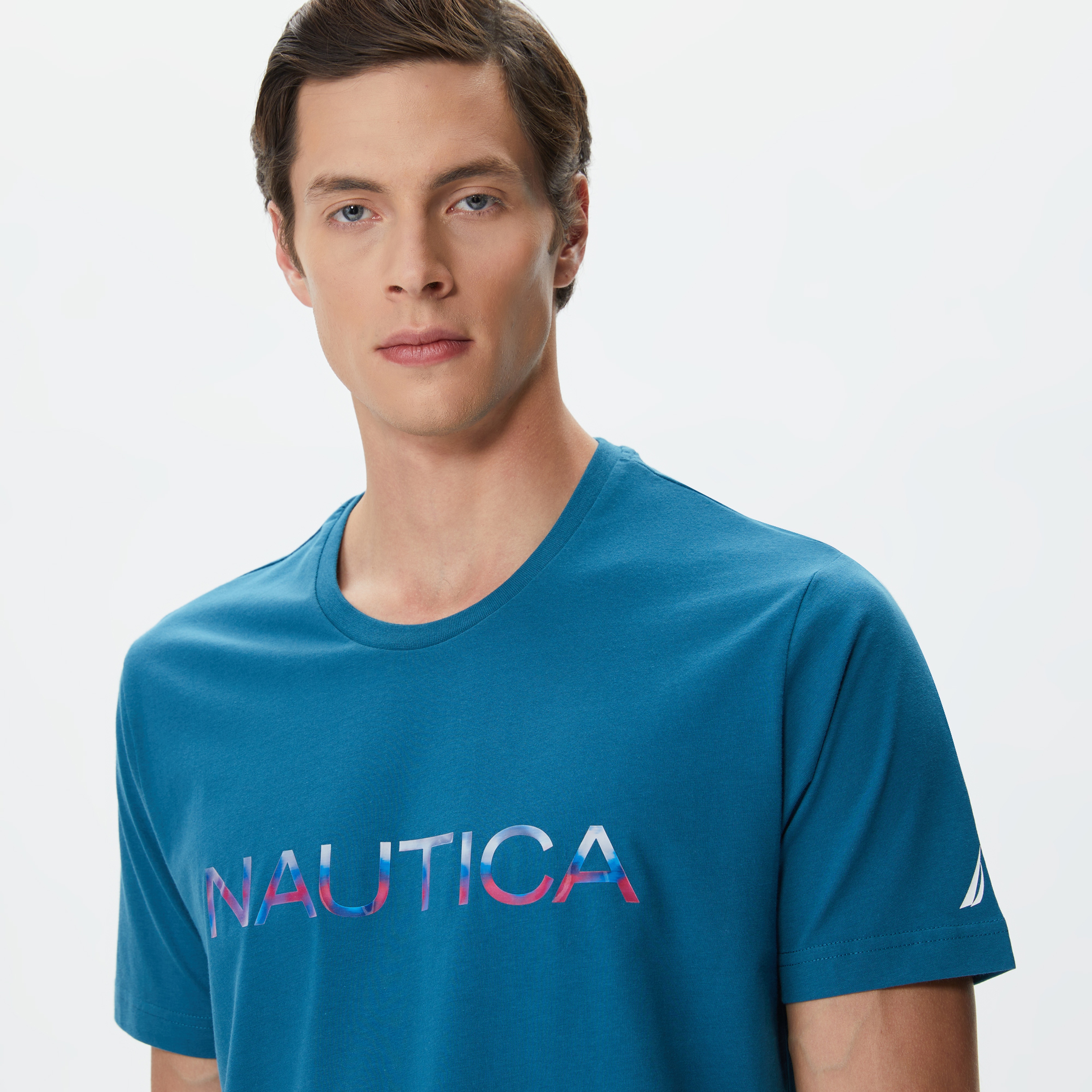 Nautica Erkek Mavi Standart Fit T-Shirt