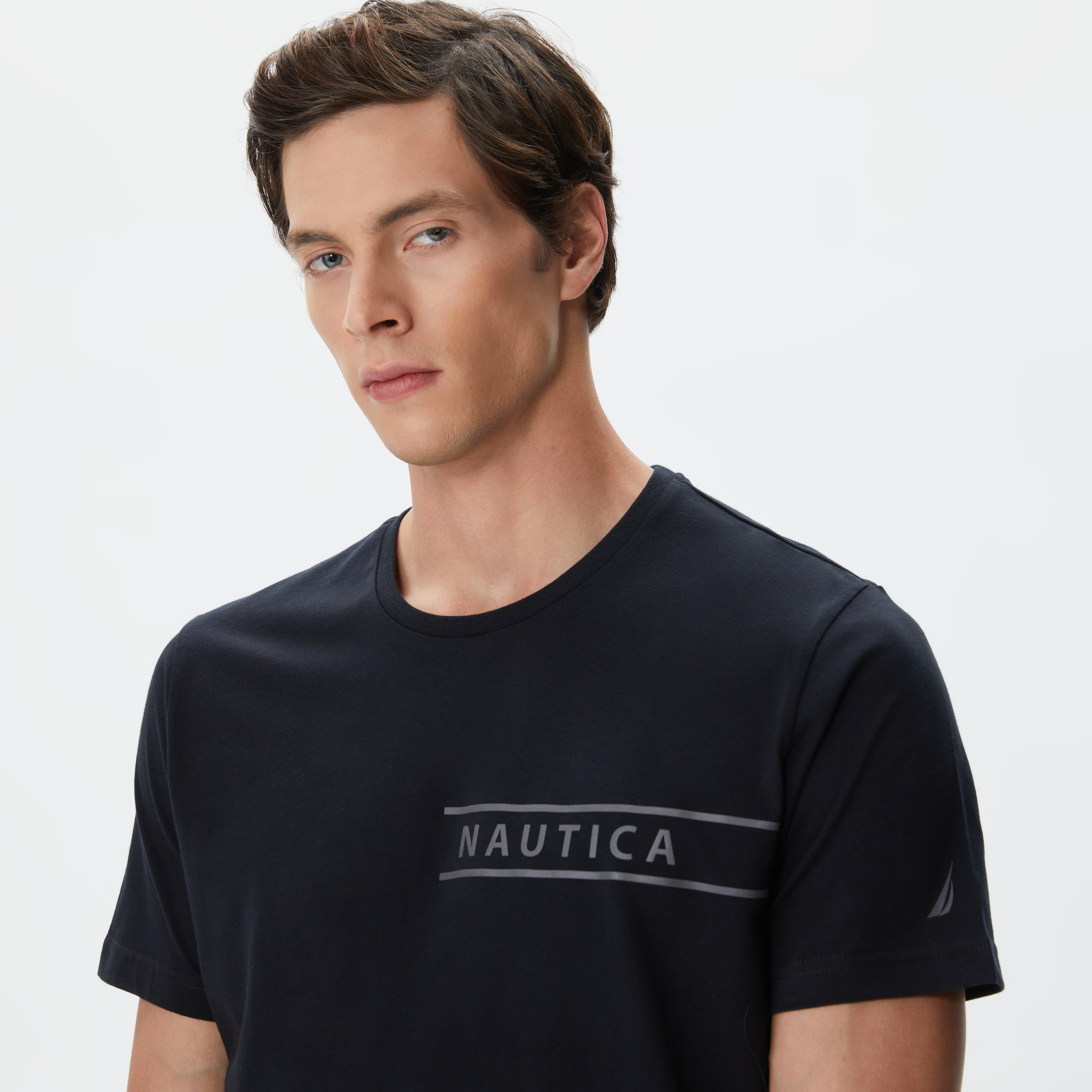 Nautica Erkek Siyah Standart Fit T-Shirt