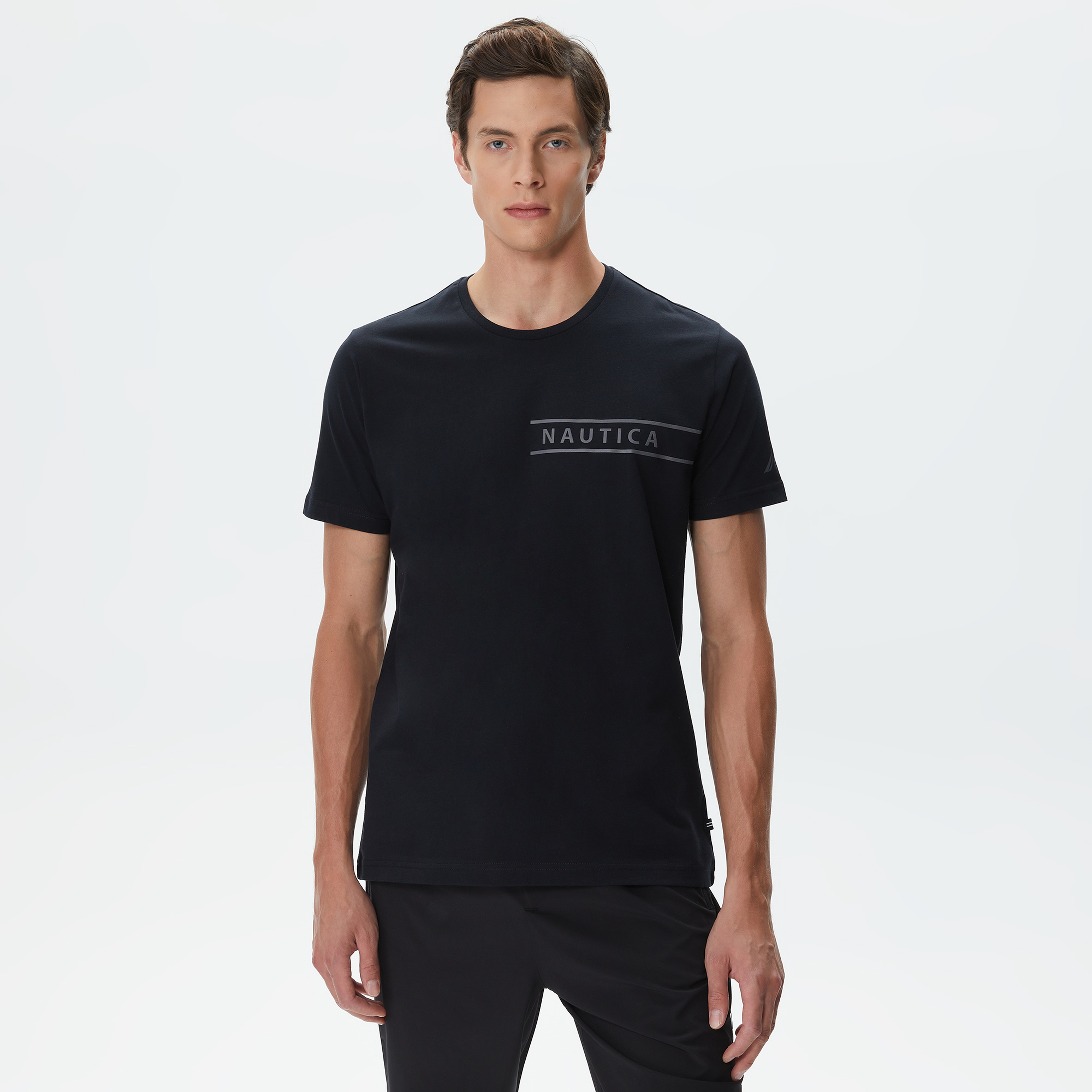 Nautica Erkek Siyah Standart Fit T-Shirt
