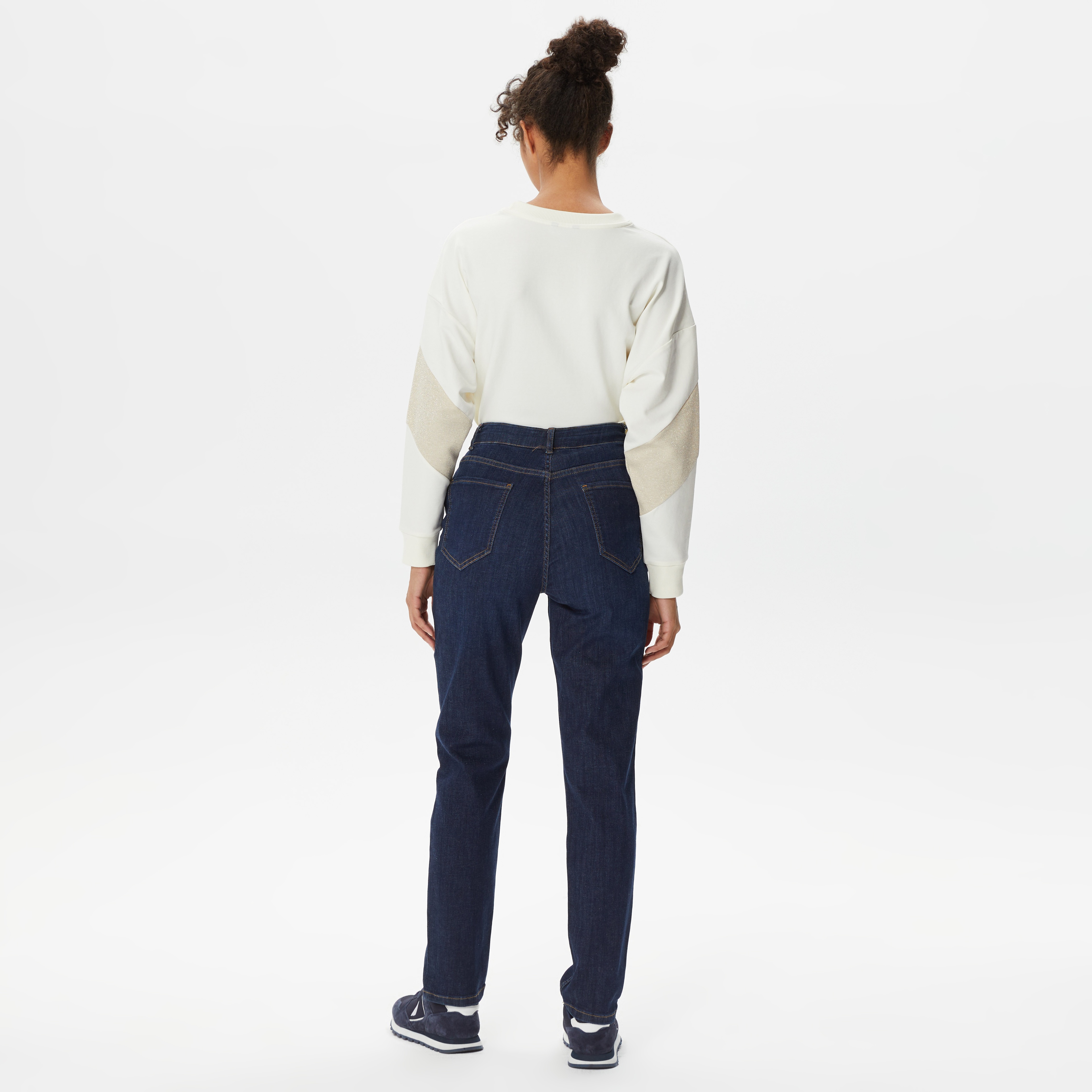 Nautica Kadın Mavi Relaxed Fit Denim Pantolon