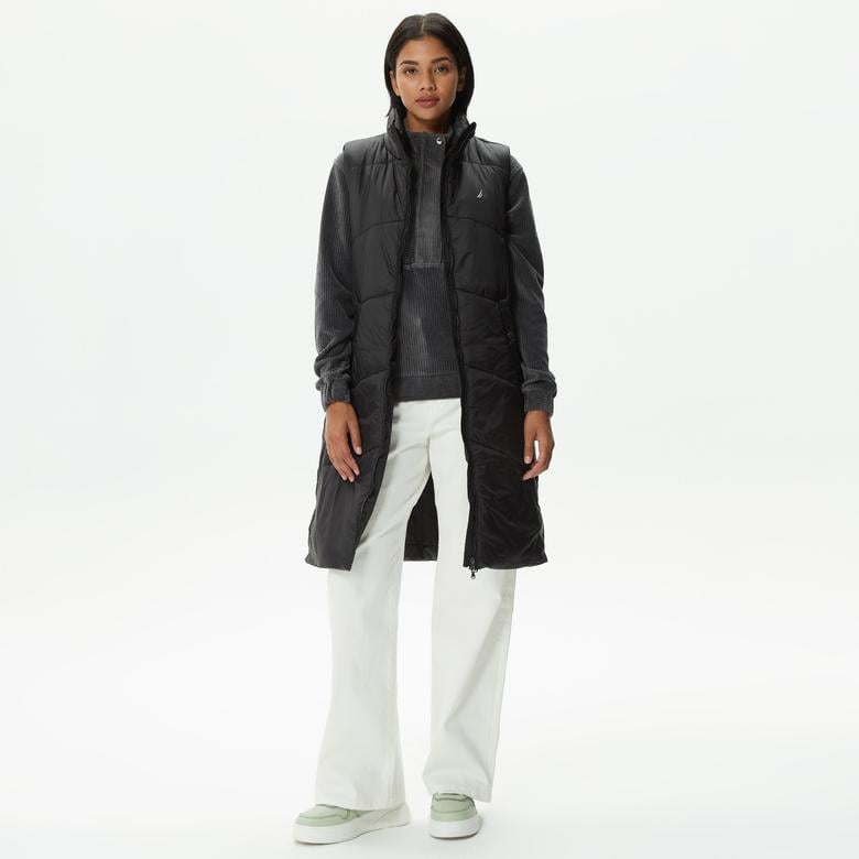 Nautica Kadın Siyah Relaxed Fit Yelek