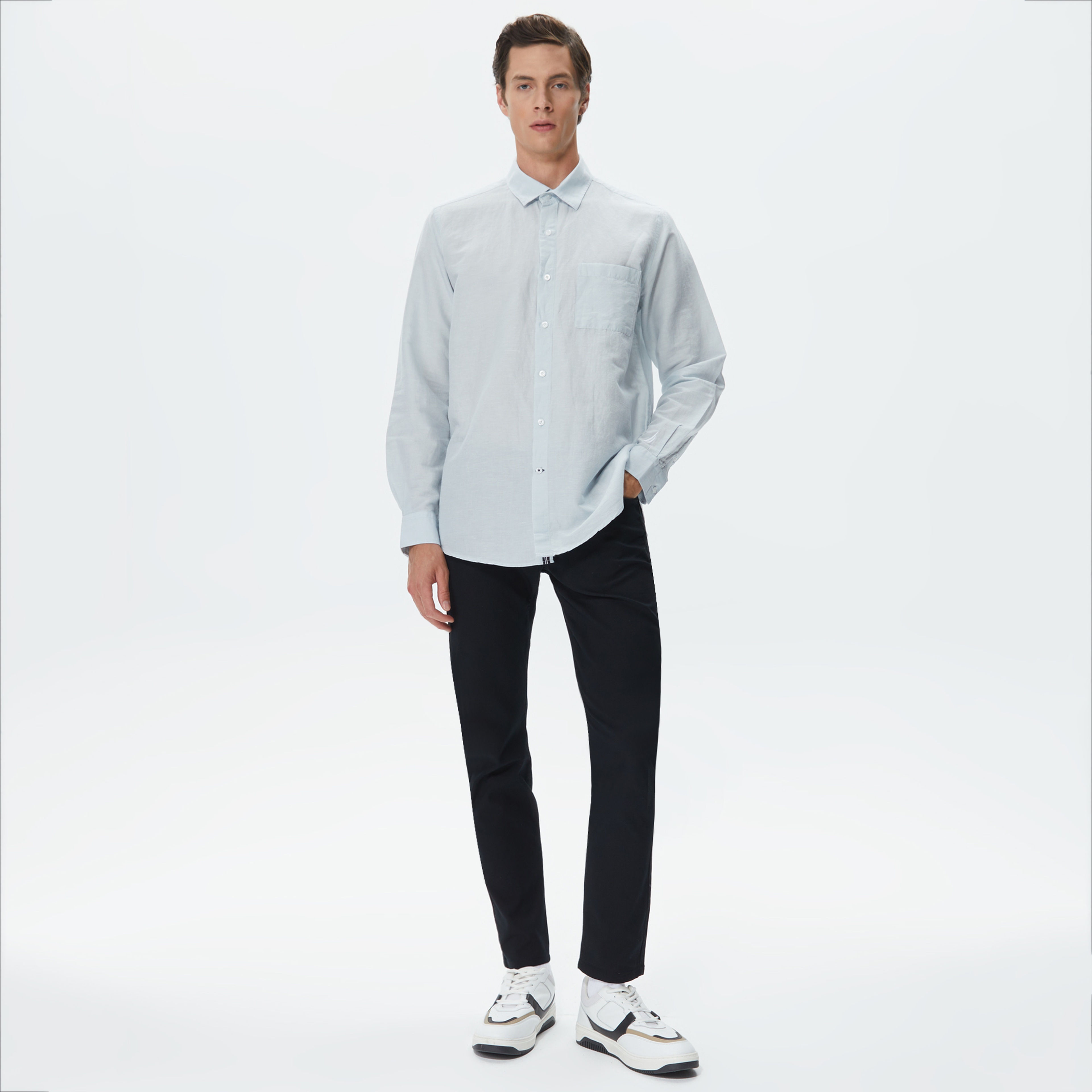 Nautica Erkek Mavi Classic Fit Gömlek