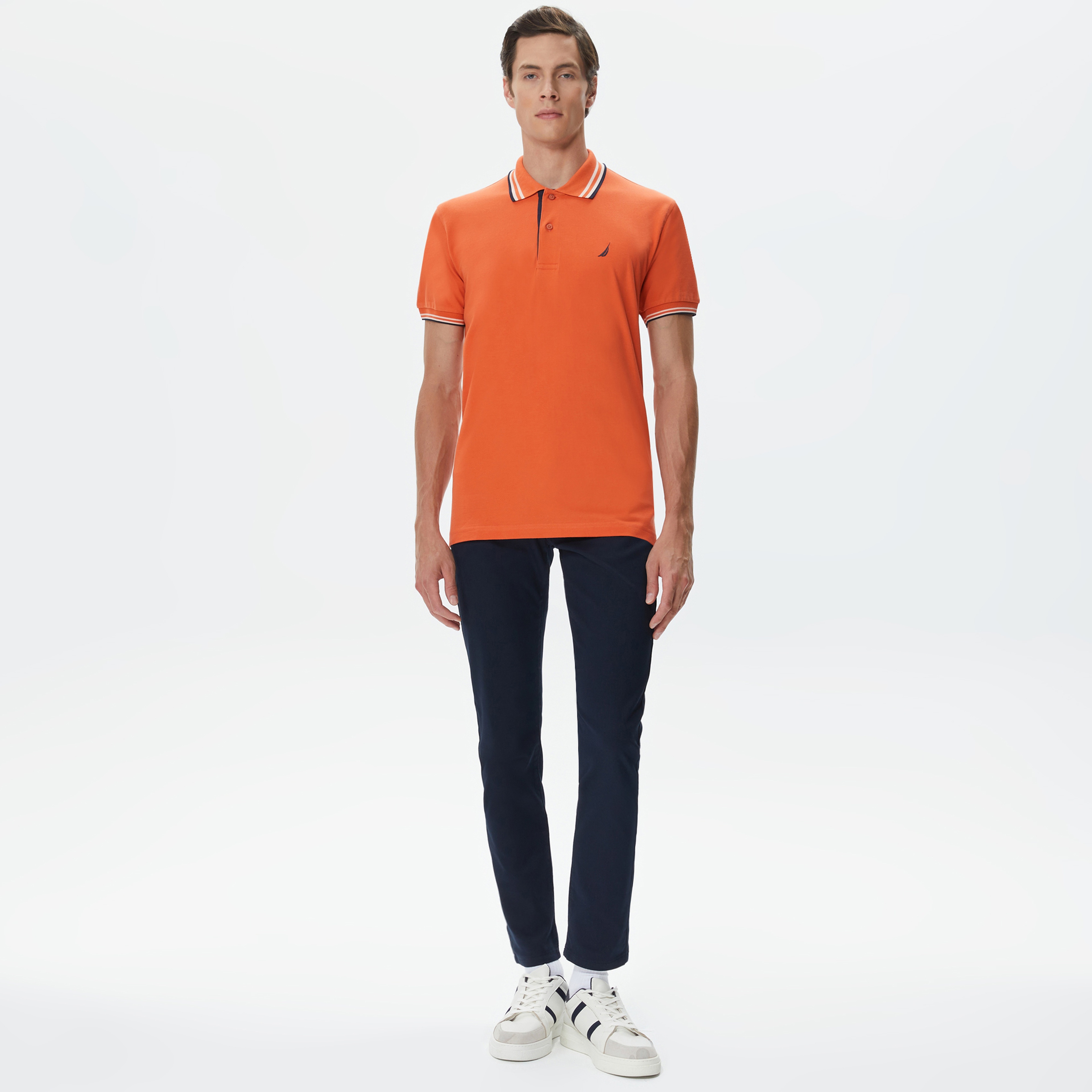 Nautica Erkek Turuncu Classic Fit Kısa Kollu Polo