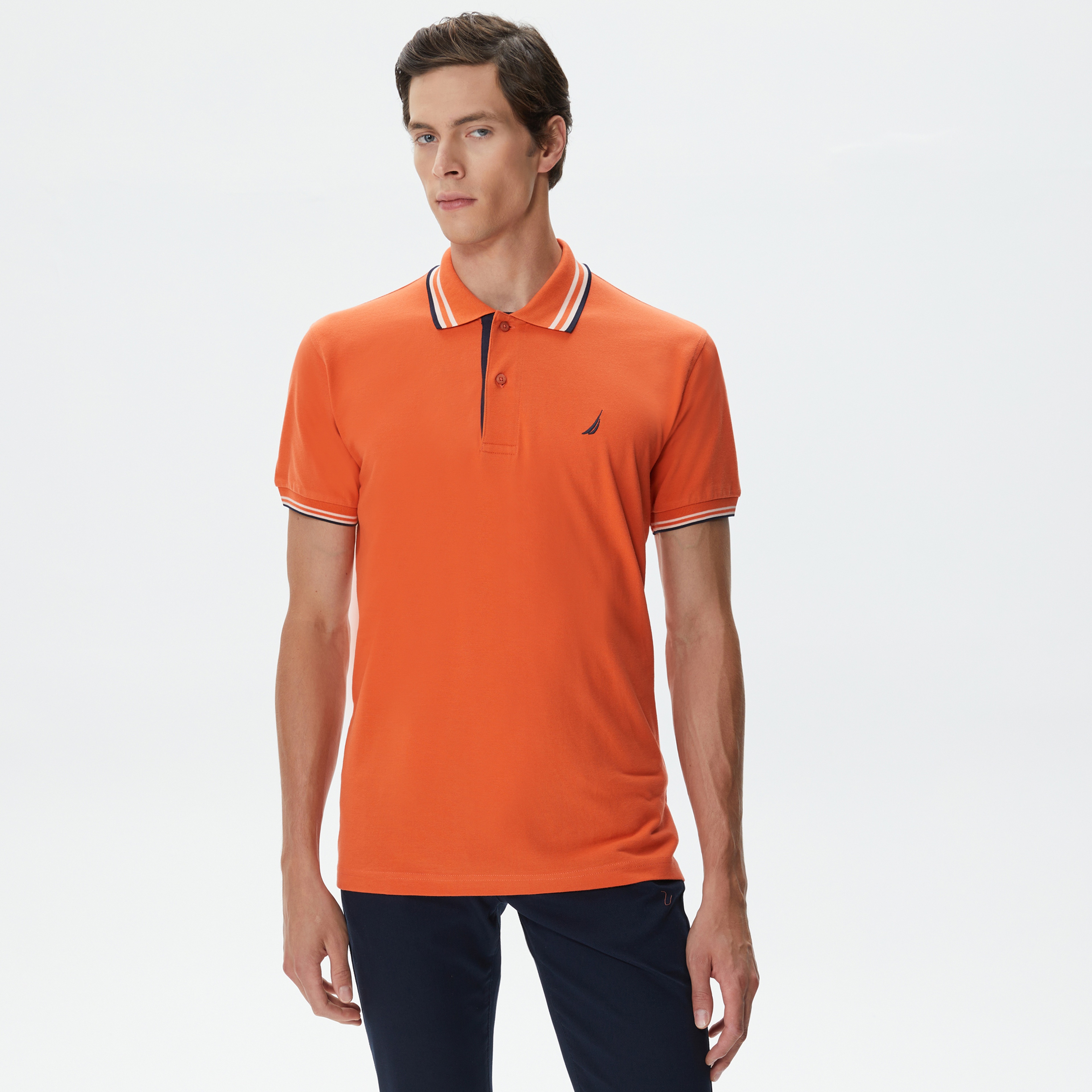 Nautica Erkek Turuncu Classic Fit Kısa Kollu Polo