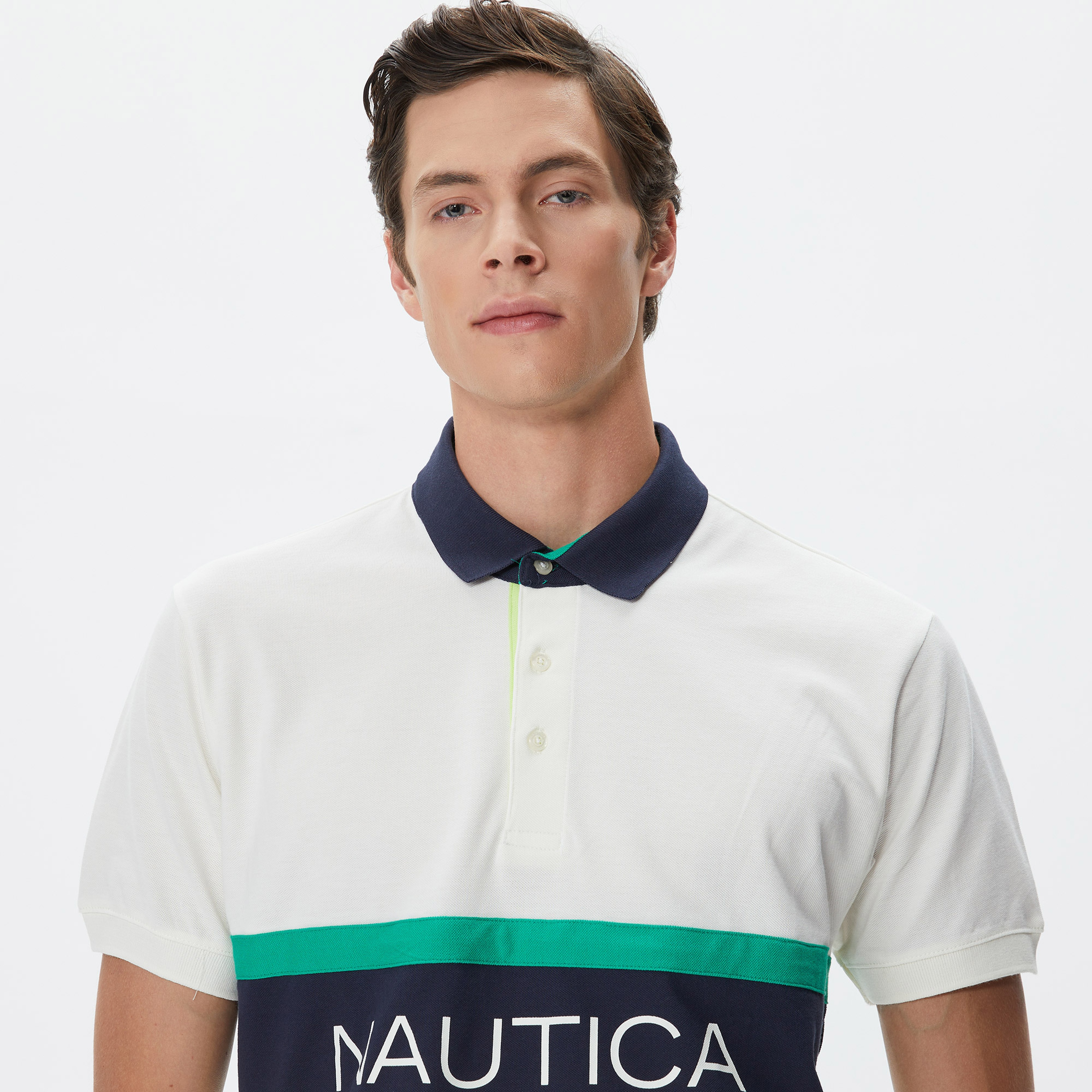 Nautica Erkek Kırık Beyaz Classic Fit Kısa Kollu Polo