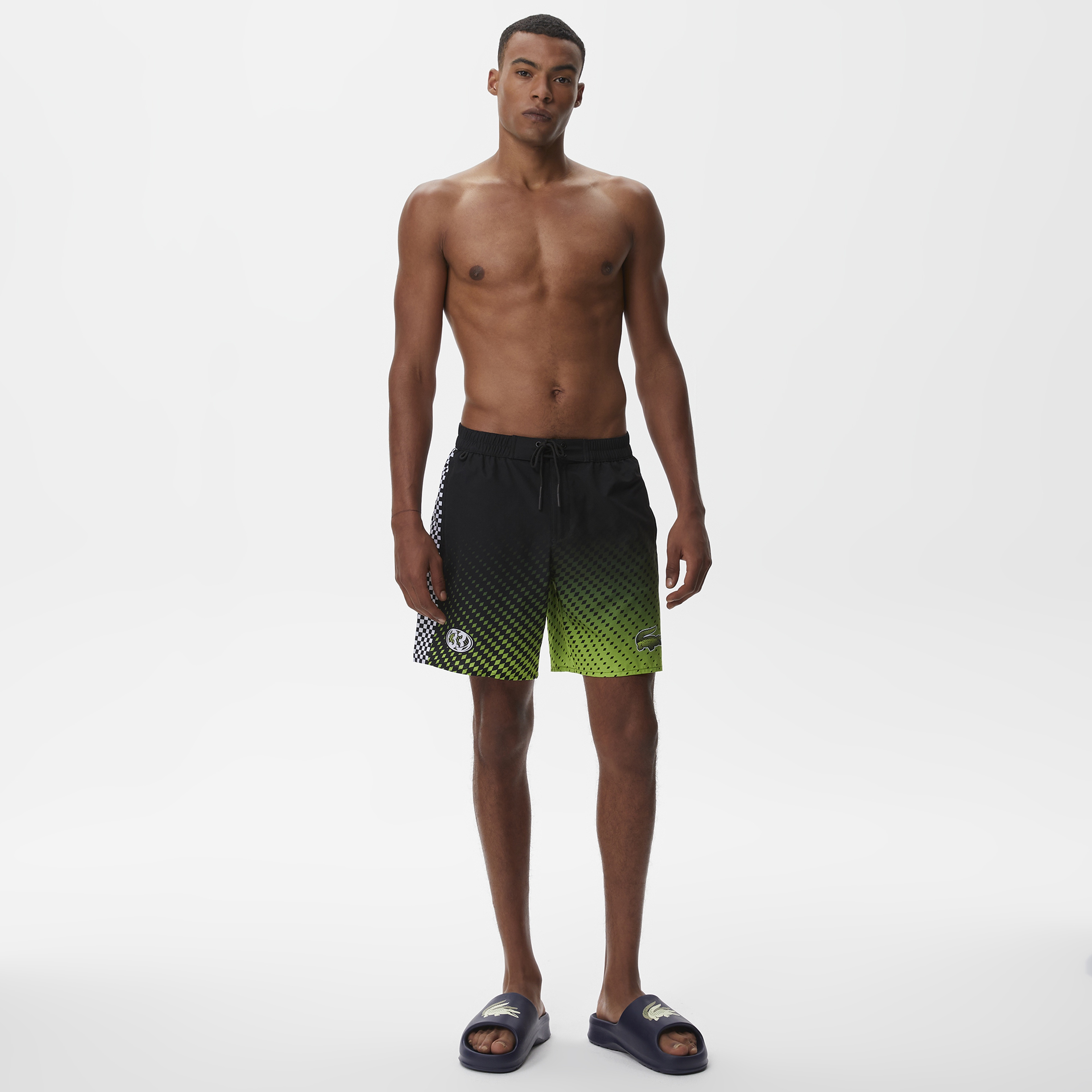 Active Erkek Baskılı Siyah Deniz Şortu