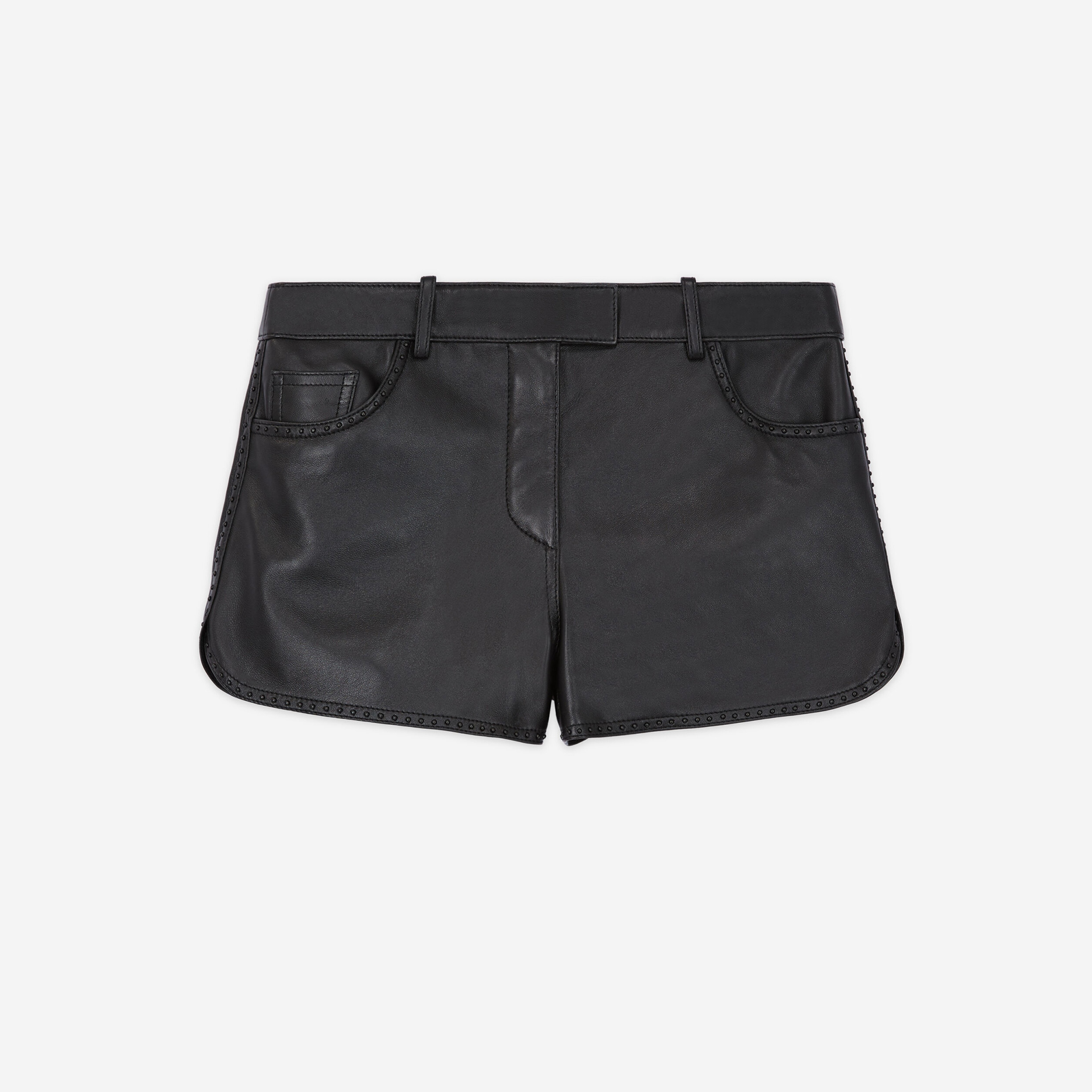 KADIN SİYAH DERİ MİNİ ŞORT