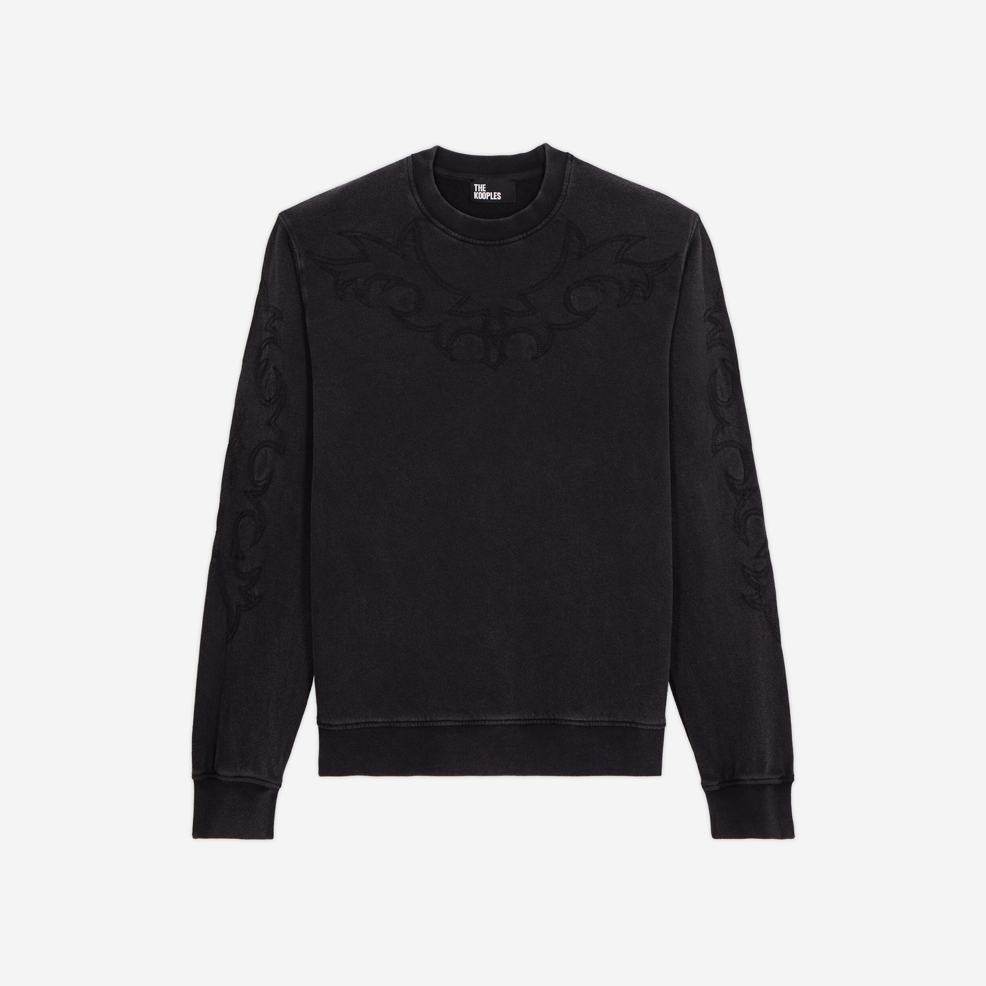 ERKEK İŞLEMELİ SİYAH SWEATSHIRT