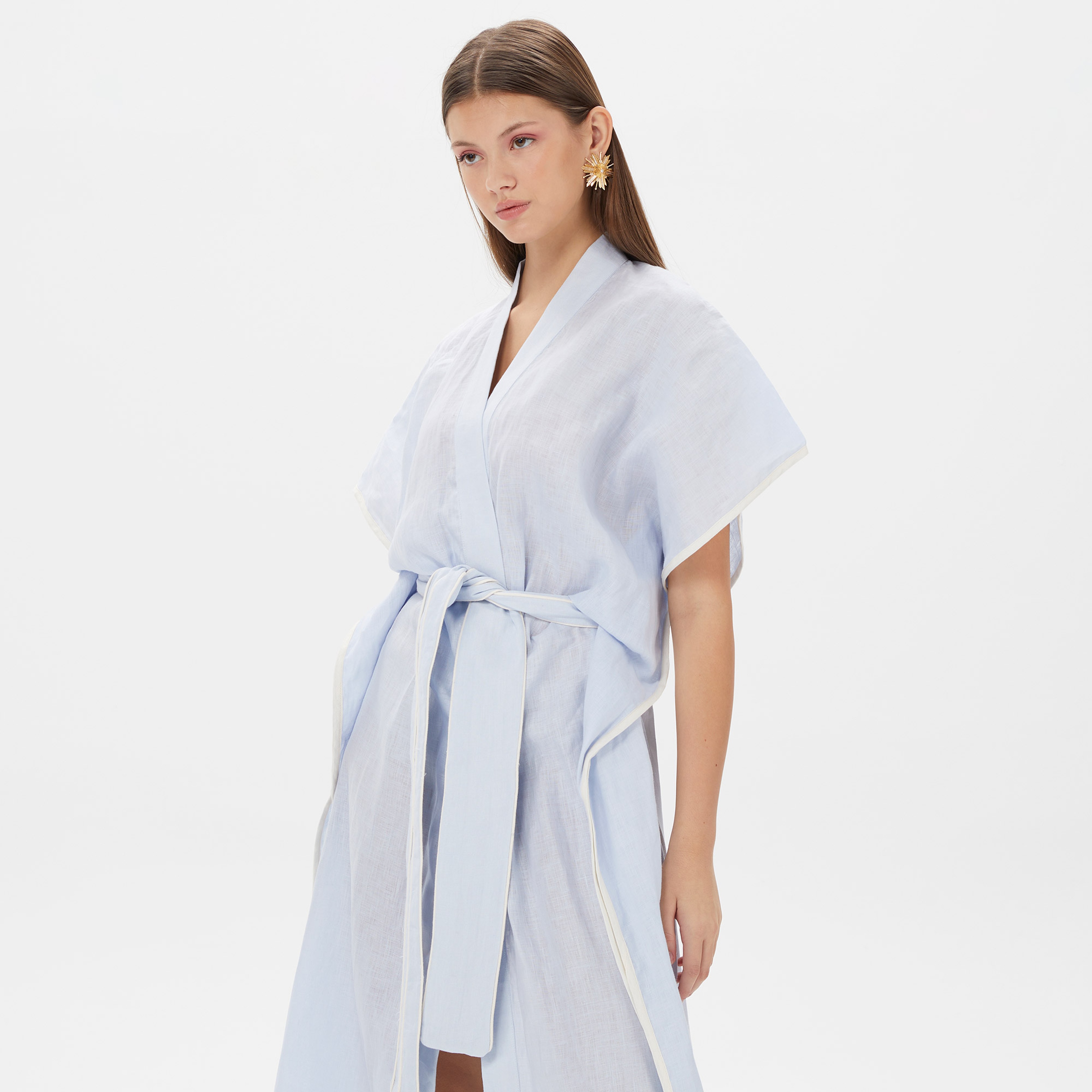 Dahlia Bianca Kadın Mavi Kimono