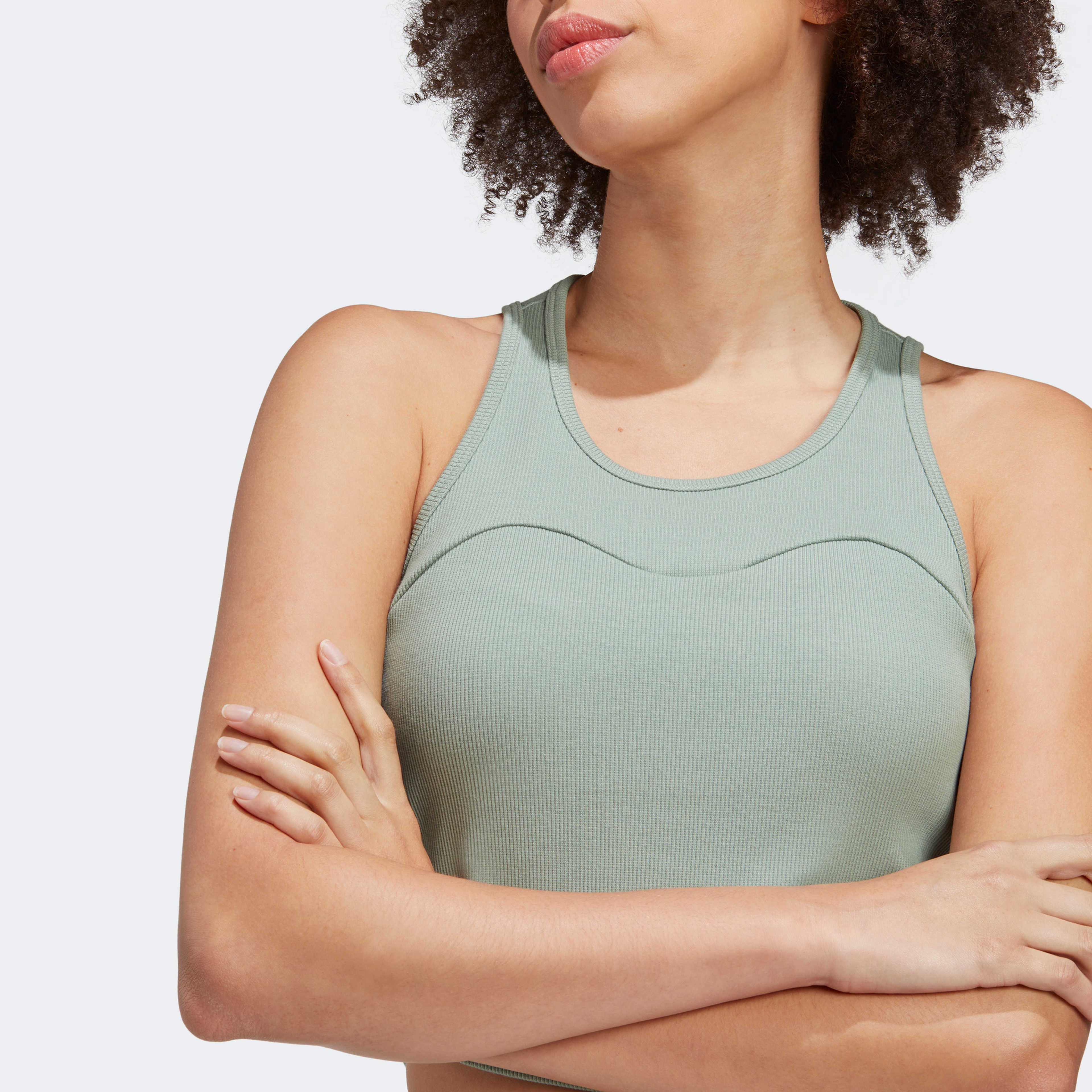 adidas Lng Rib Kadın Yeşil Crop