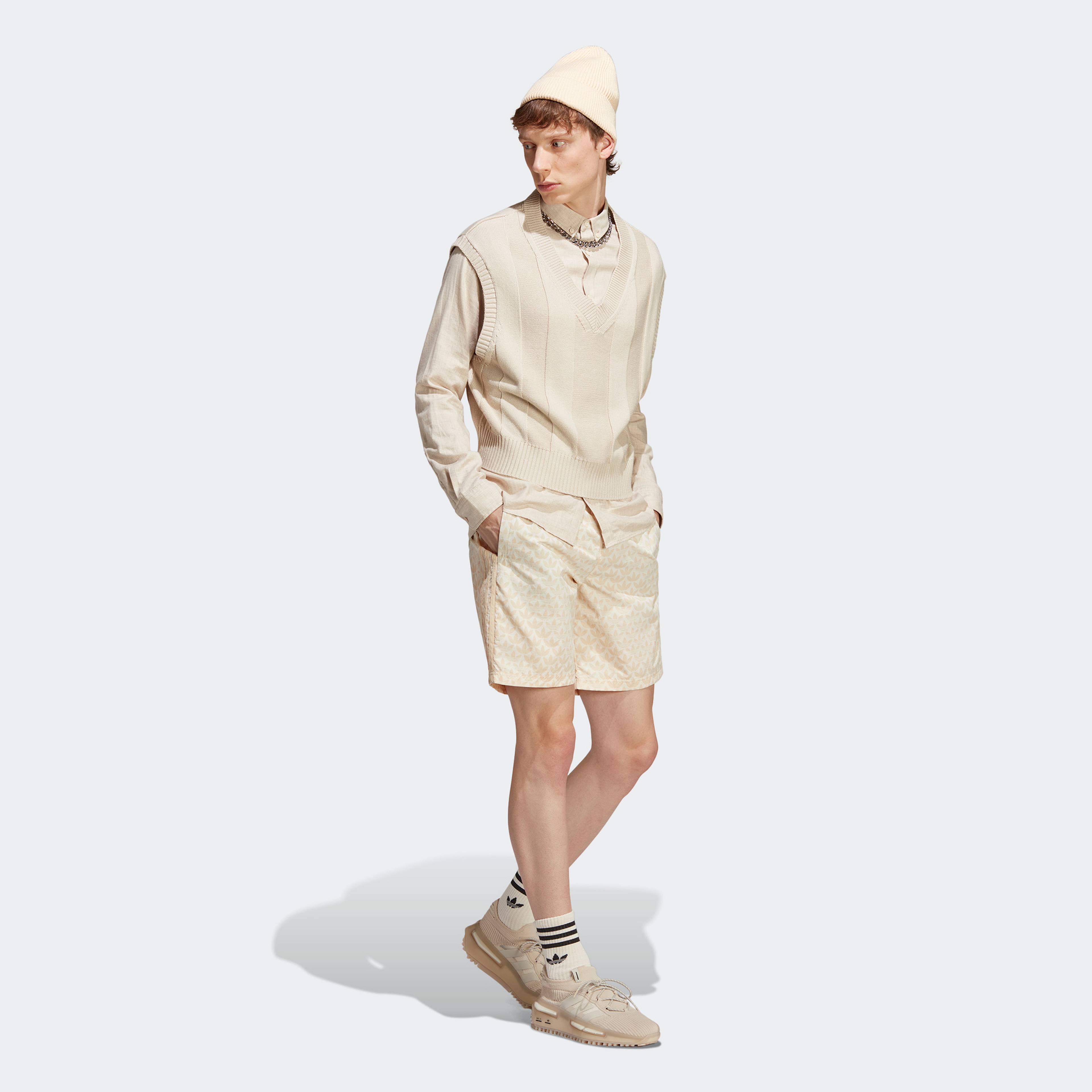 adidas Originals Monogram Erkek Krem Deniz Şortu