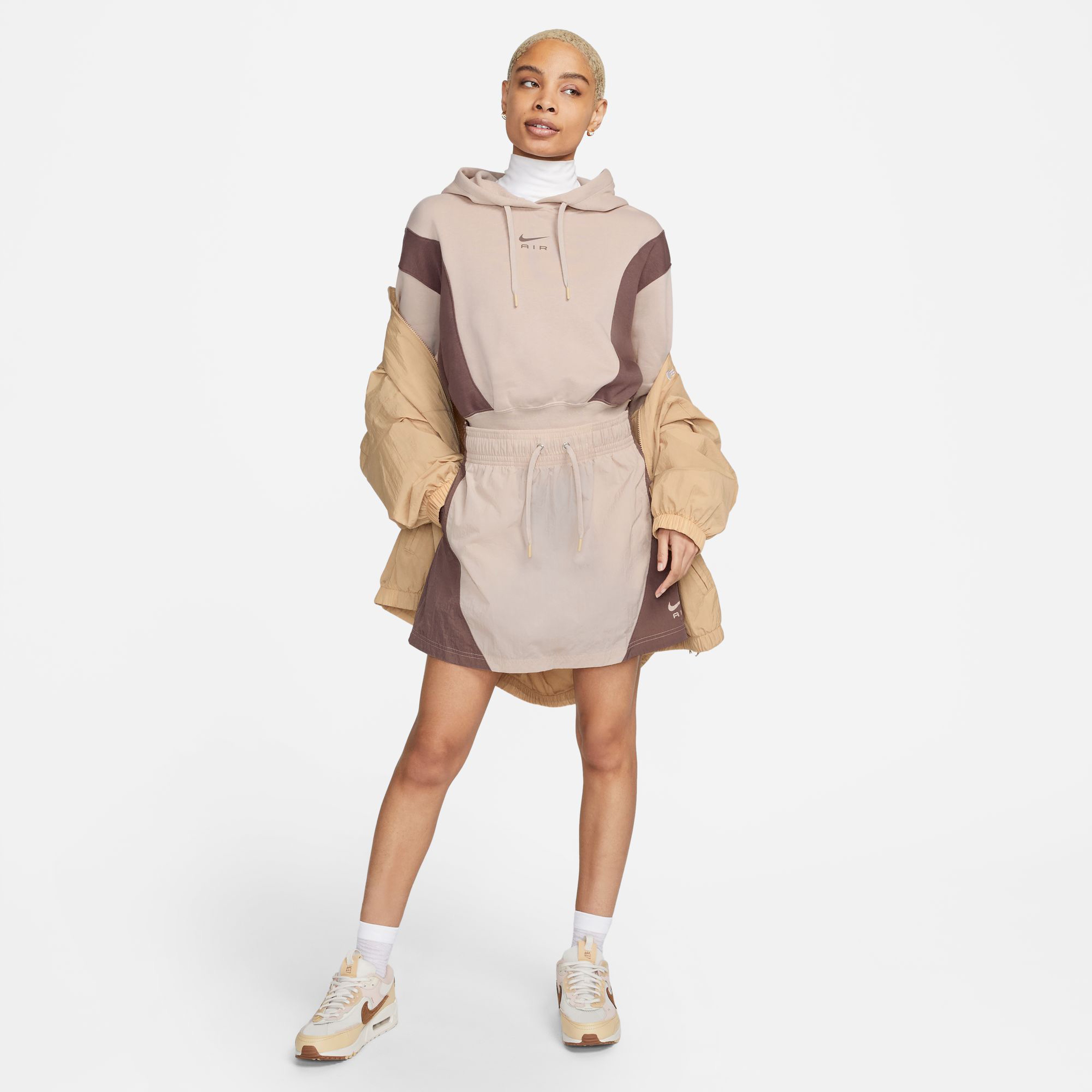 Nike Sportswear Air Fleece Kadın Krem Etek