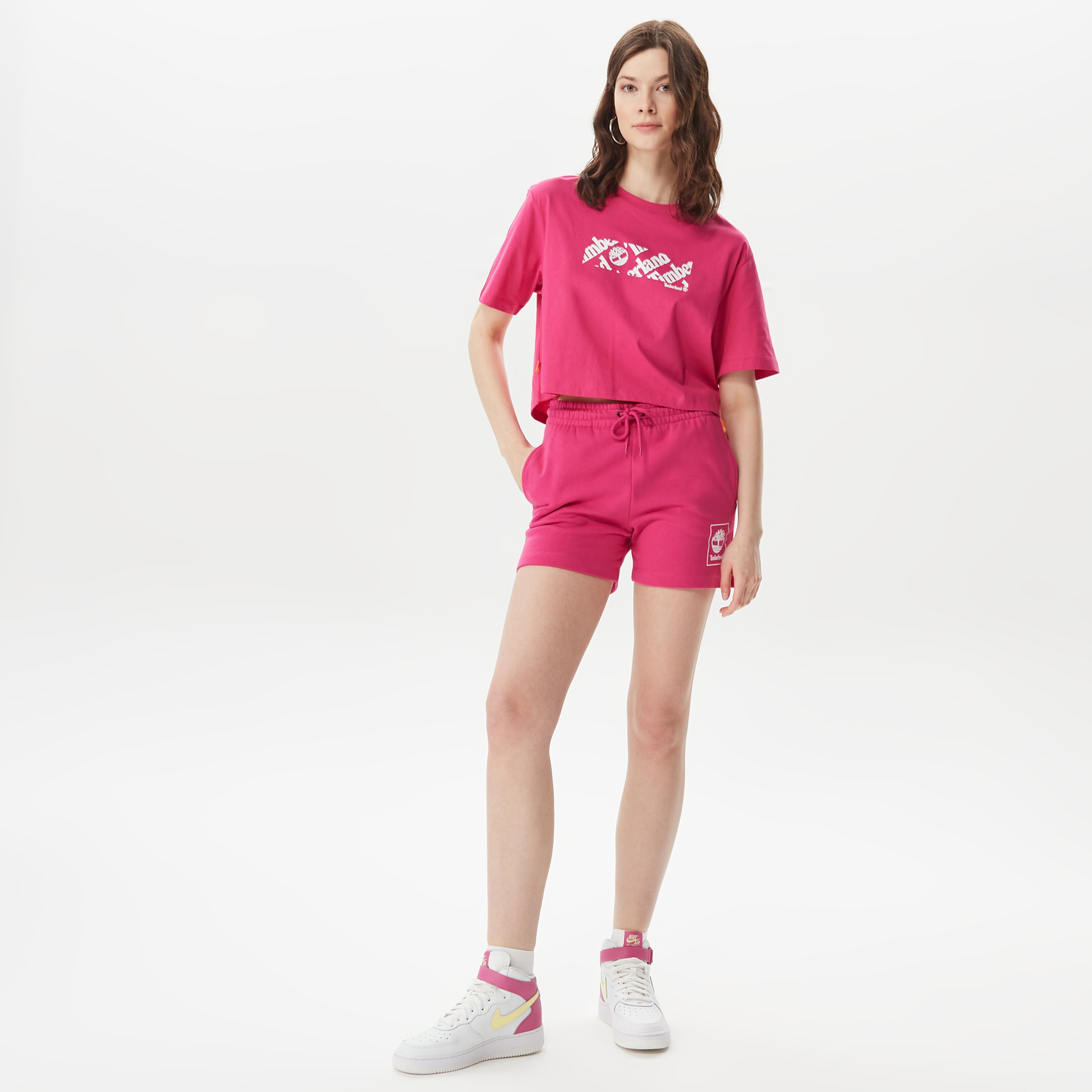 Timberland Logo Pack Sweatshort Kadın Pembe Şort