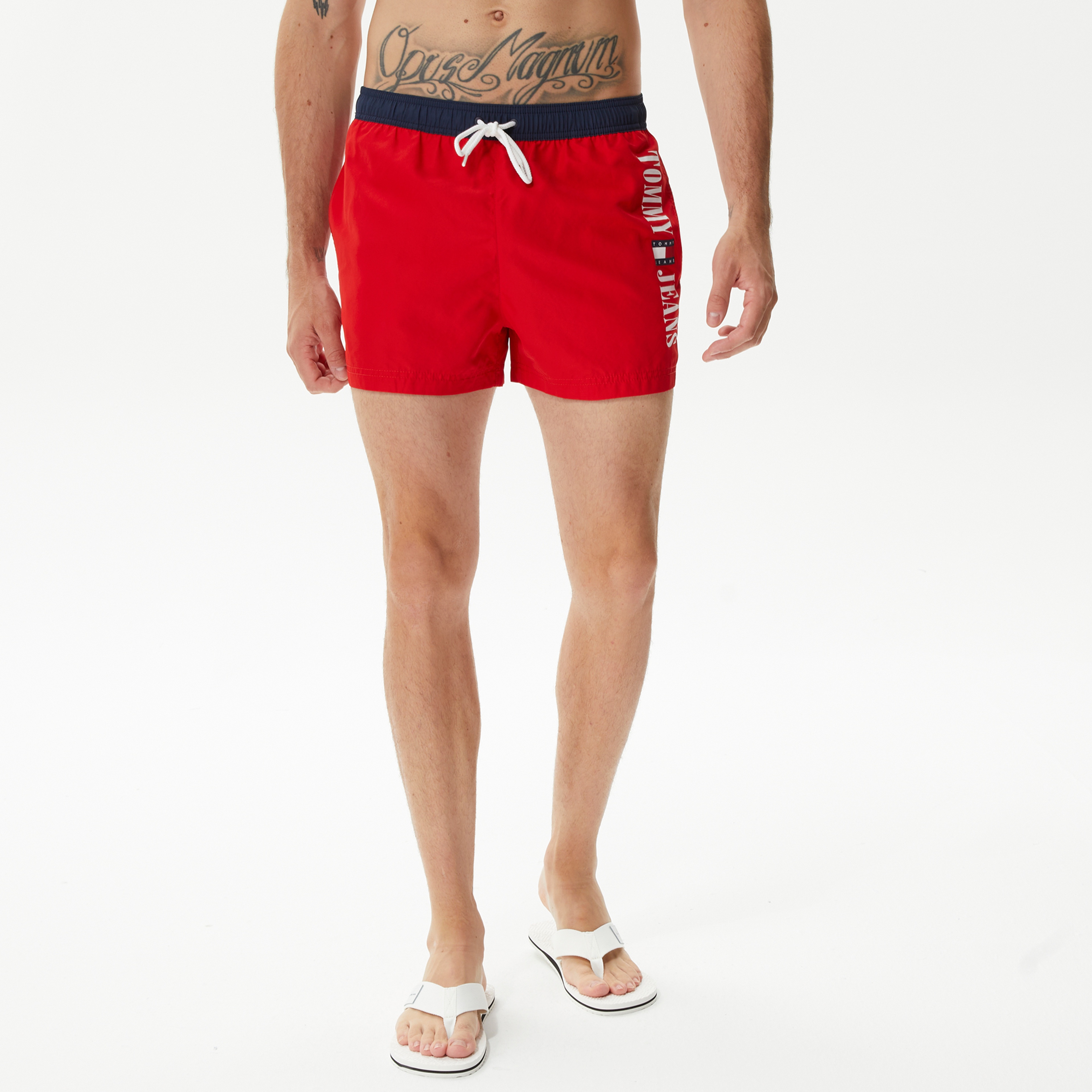 Tommy Hilfiger Classics Erkek Kırmızı Deniz Şortu