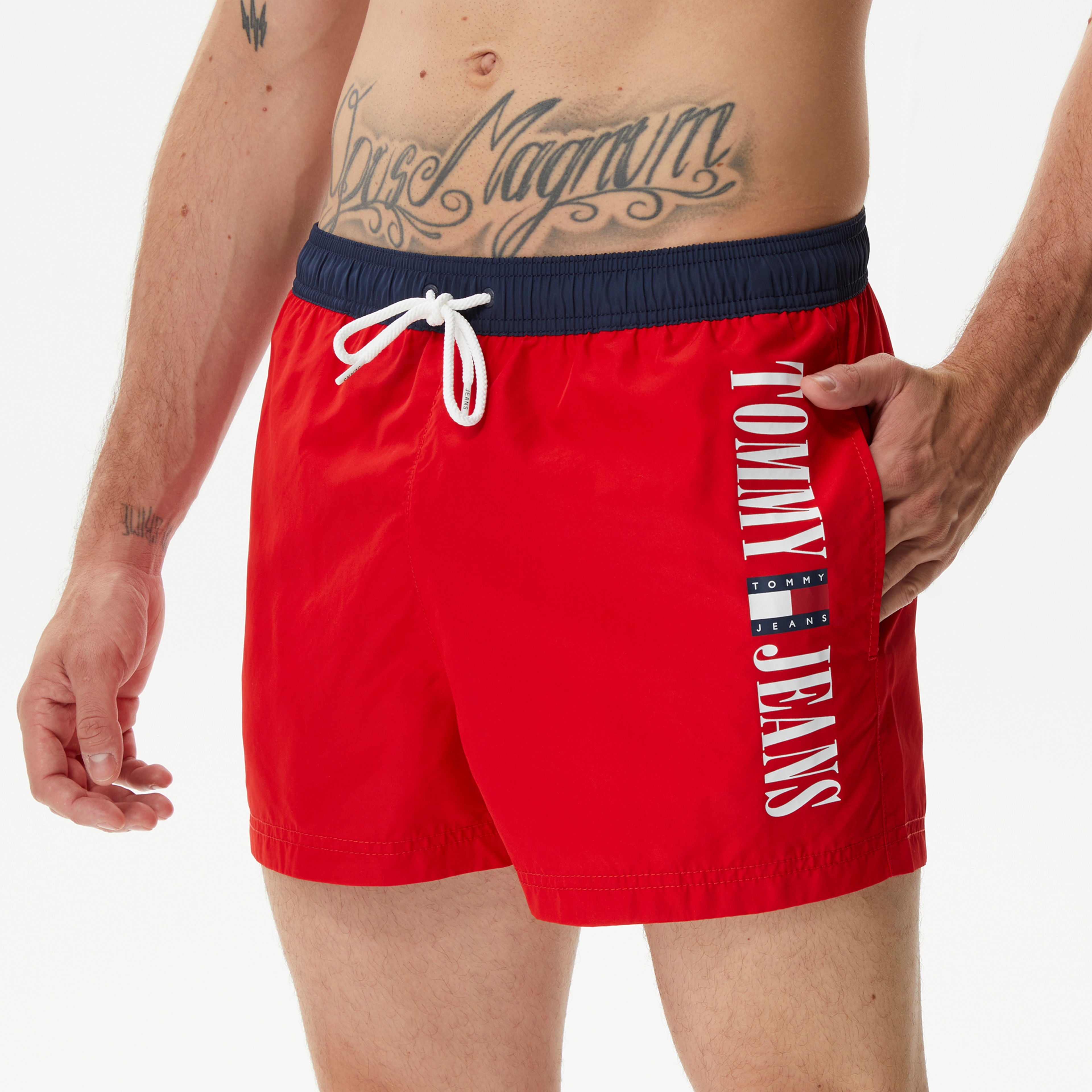 Tommy Hilfiger Classics Erkek Kırmızı Deniz Şortu