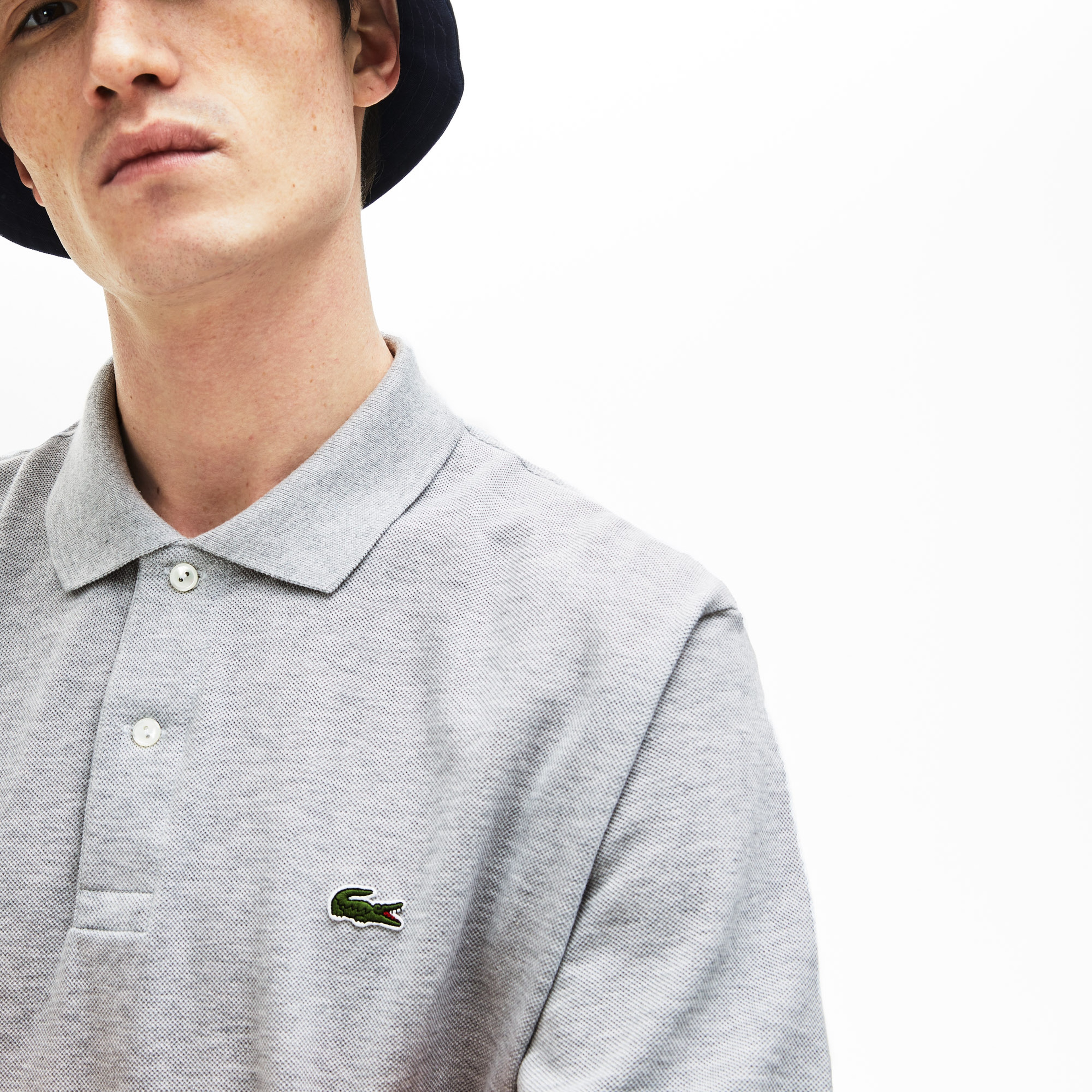 Lacoste Erkek Slim Fit Marl L.12.12 Açık Gri Polo