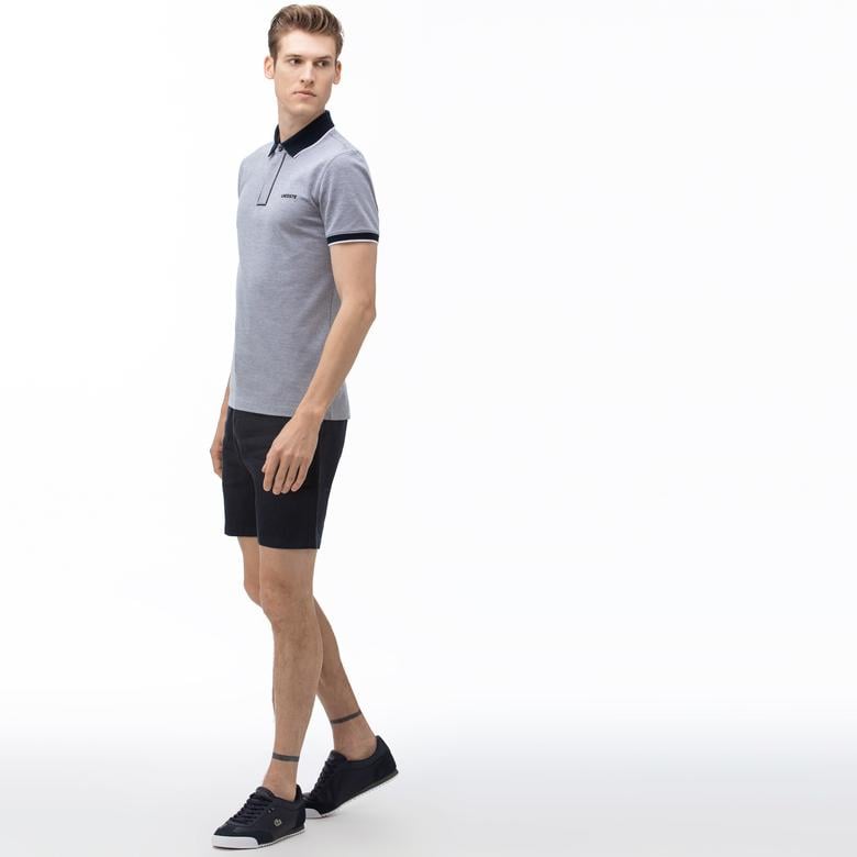 Lacoste Erkek Slim Fit Keten Lacivert Bermuda