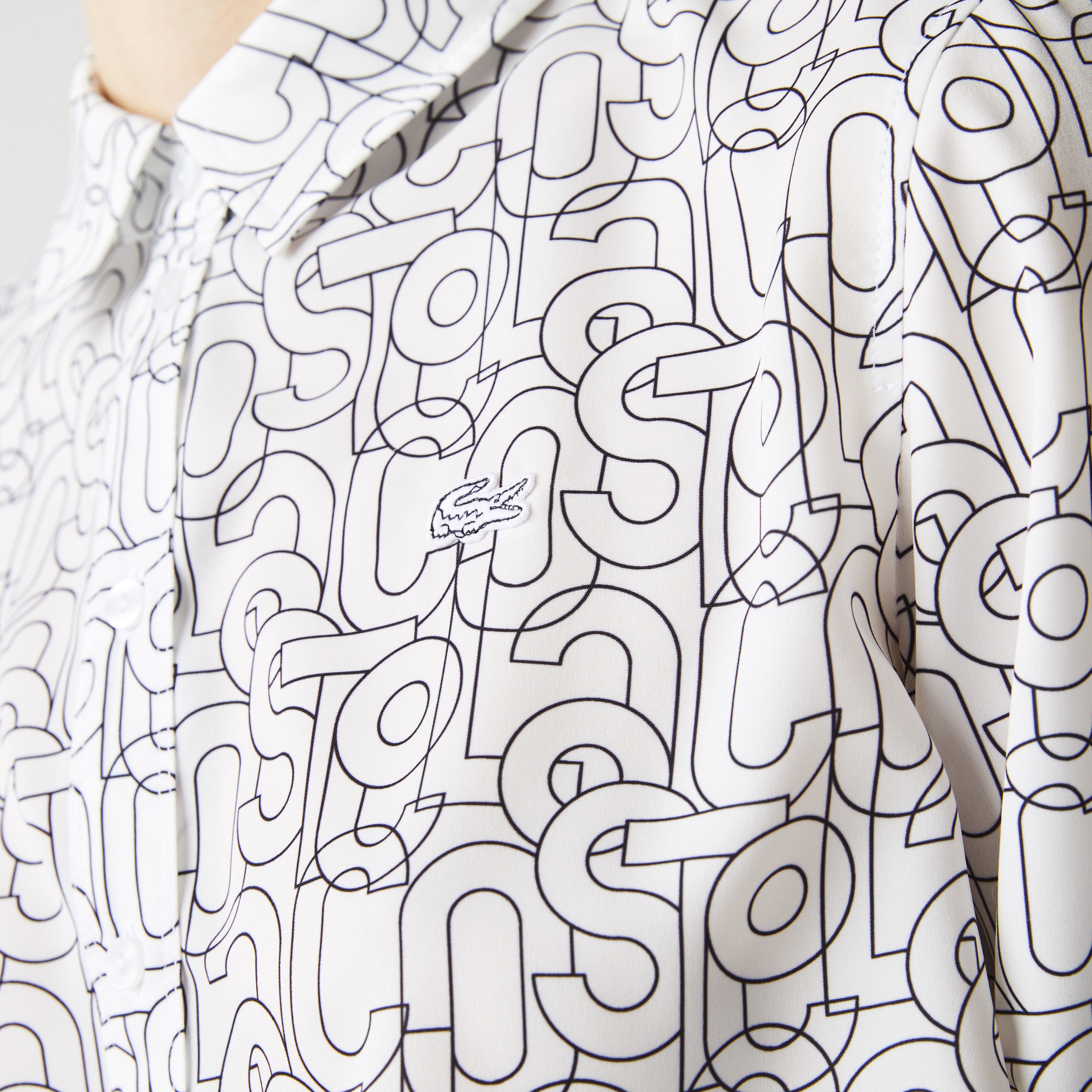 Lacoste Women's Print Relaxed Fit Flowy Shirt