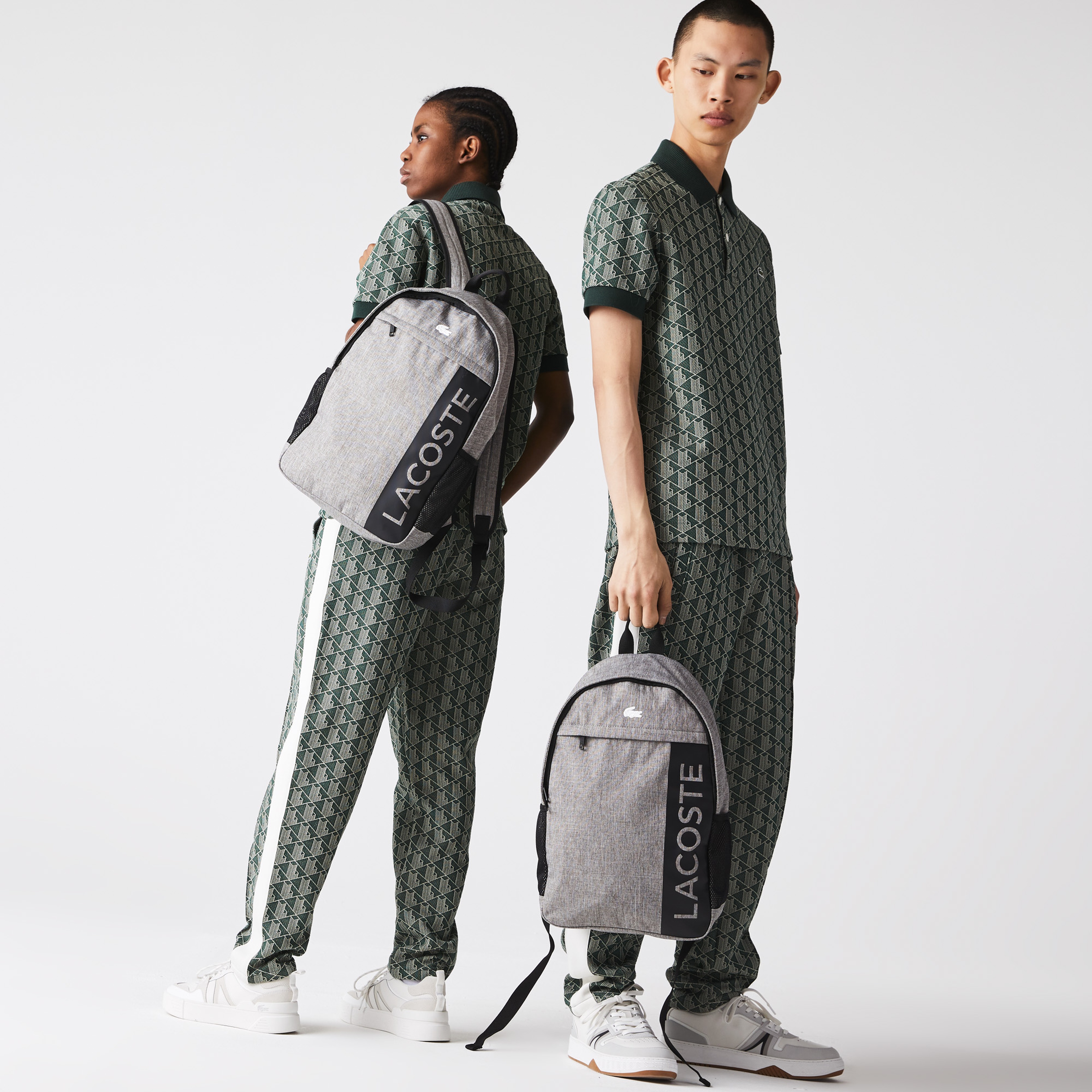 Lacoste Neocroc Seasonal Unisex Baskılı Gri Sırt Çantası