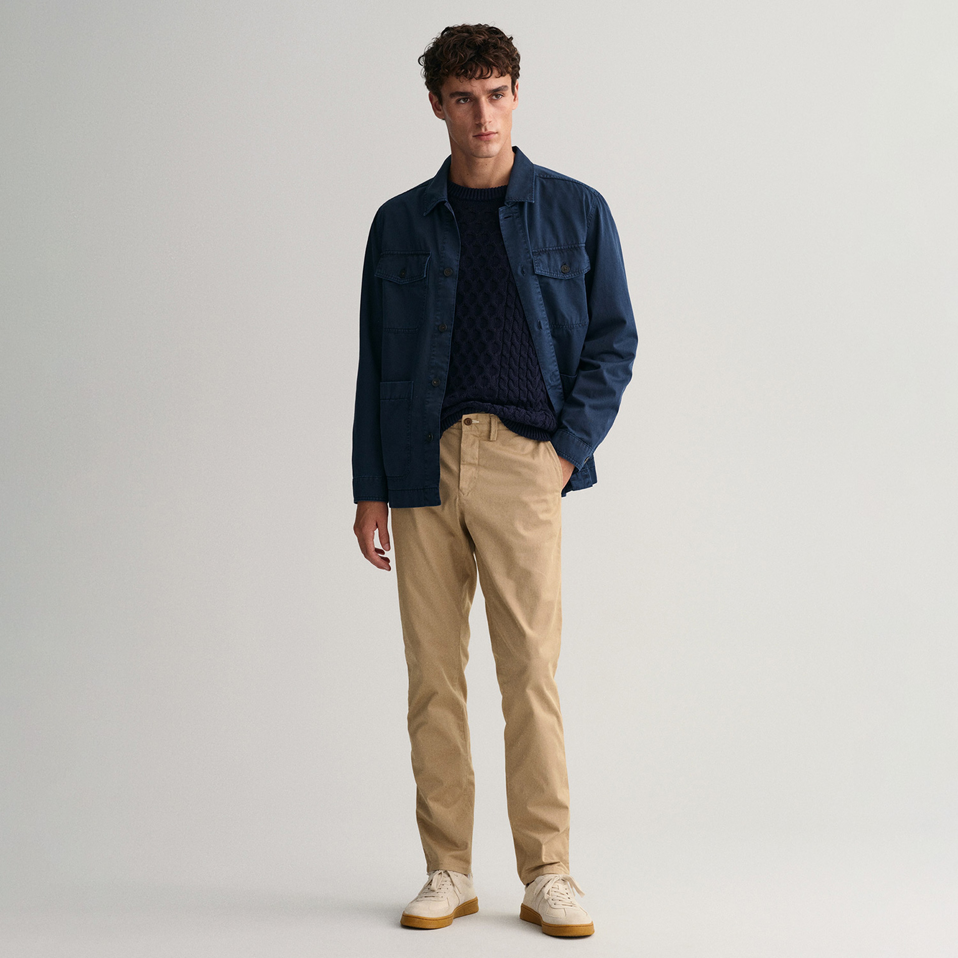 GANT Erkek Bej Slim Fit Hallden Pantolon