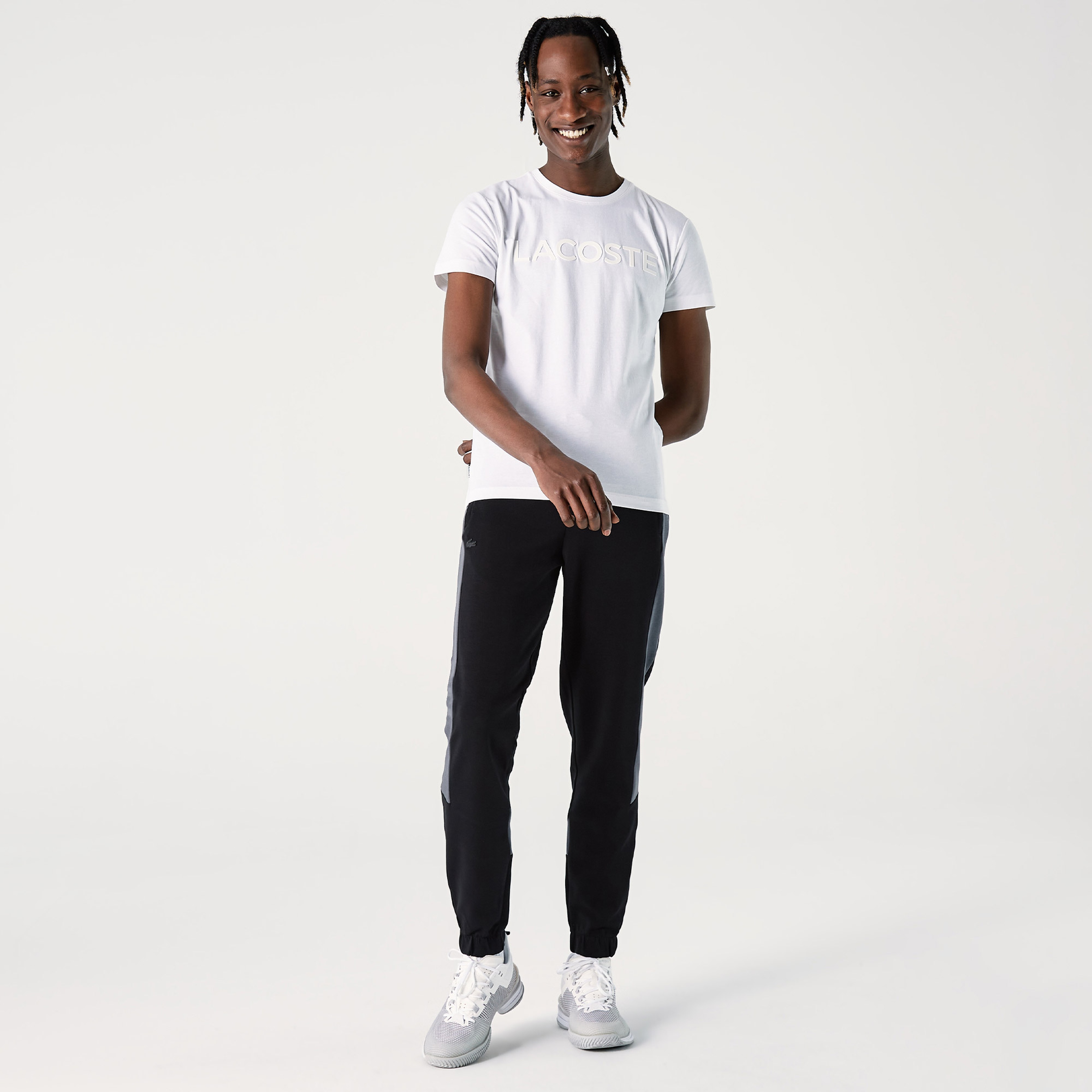 Lacoste Erkek Slim Fit Bisiklet Yaka Baskılı Beyaz T-Shirt