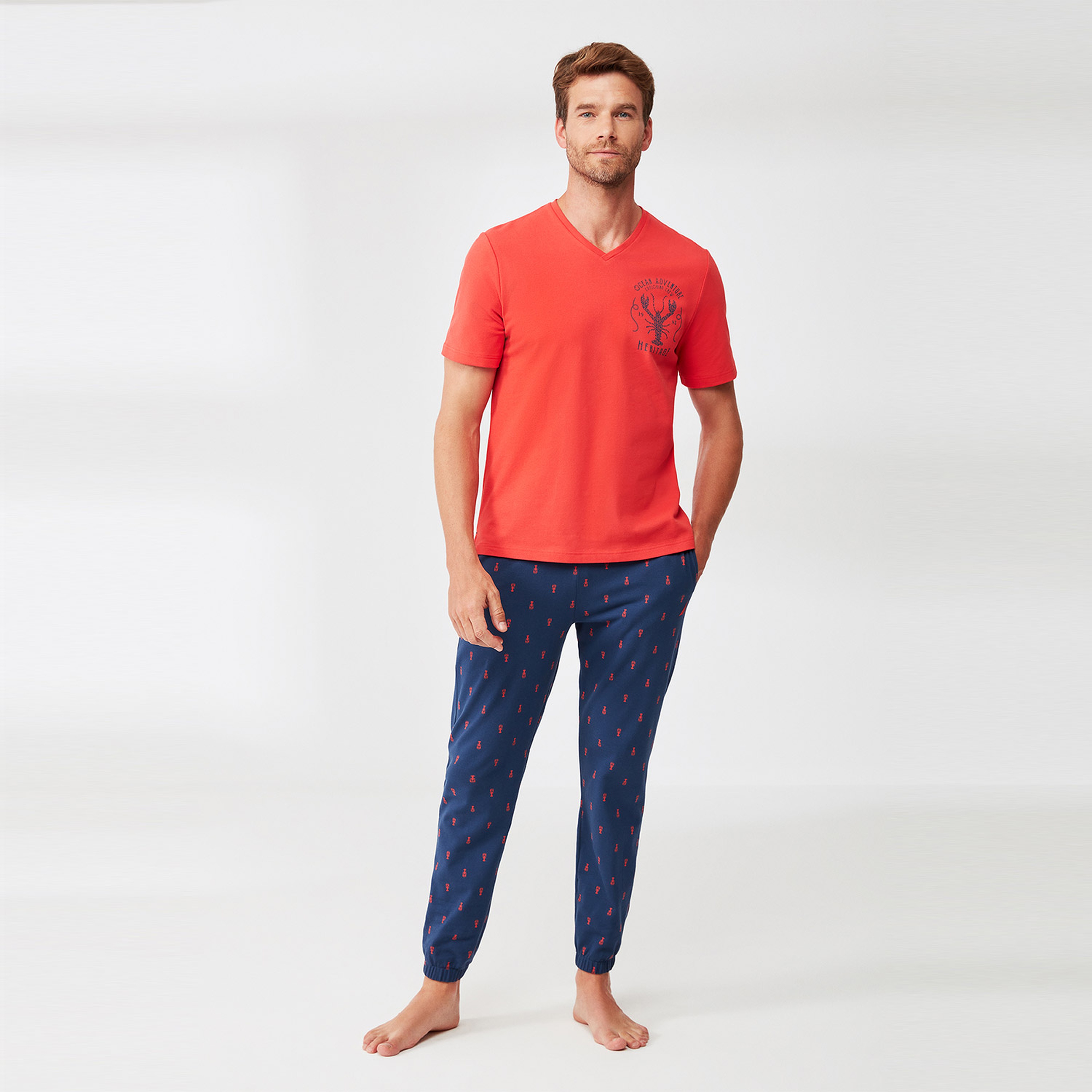 NAUTICA ERKEK KIRMIZI PİJAMA TAKIM