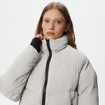 Lacoste Kadın Dik Yaka Kapitone Açık Gri Mont