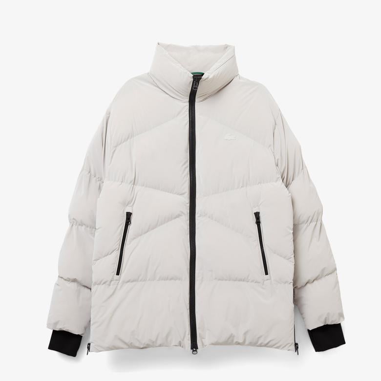 Lacoste Kadın Dik Yaka Kapitone Açık Gri Mont