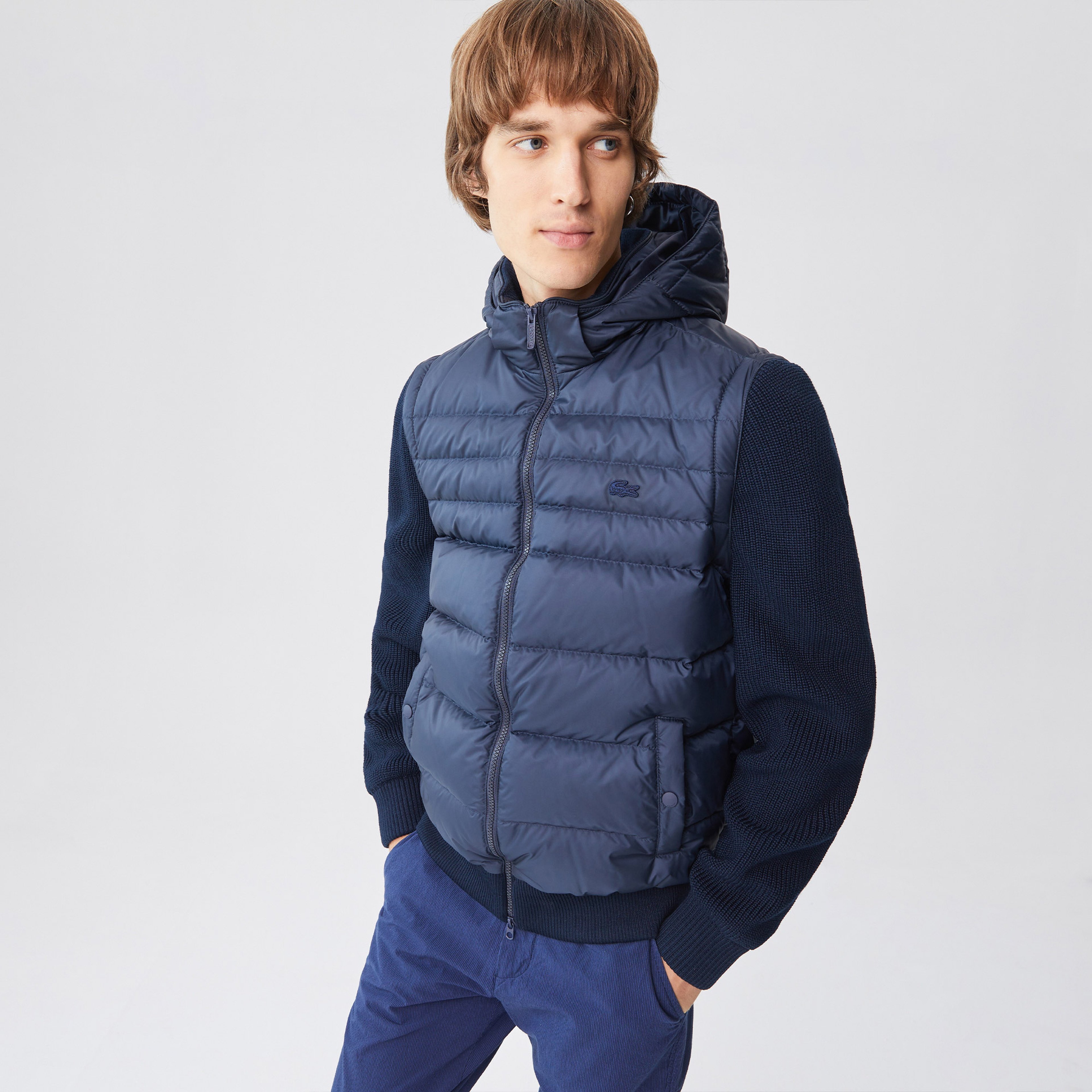 Erkek Kapüşonlu Lacivert Mont