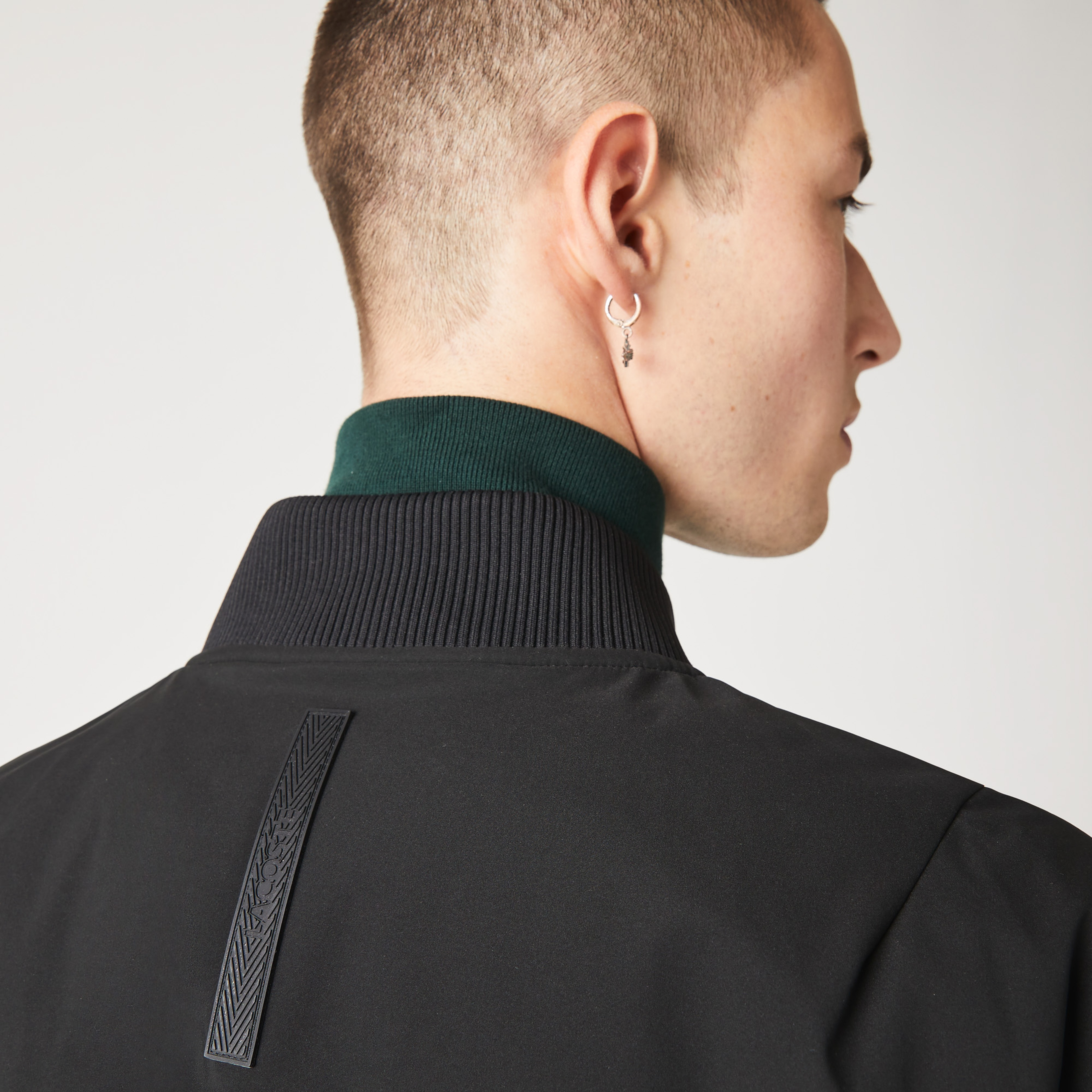 Erkek Hakim Yaka Açık Siyah Mont