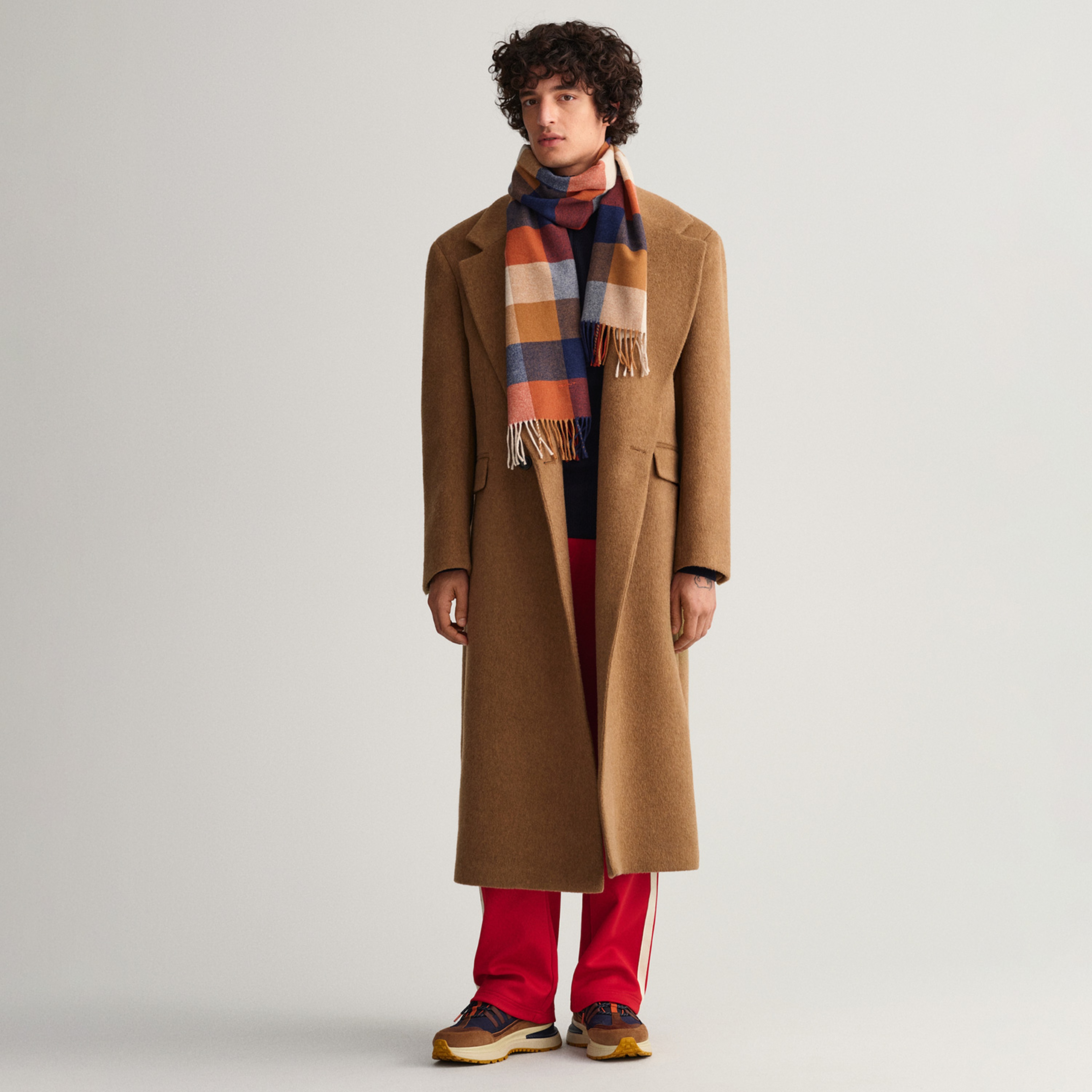Gant Unisex Turuncu Kareli Atkı
