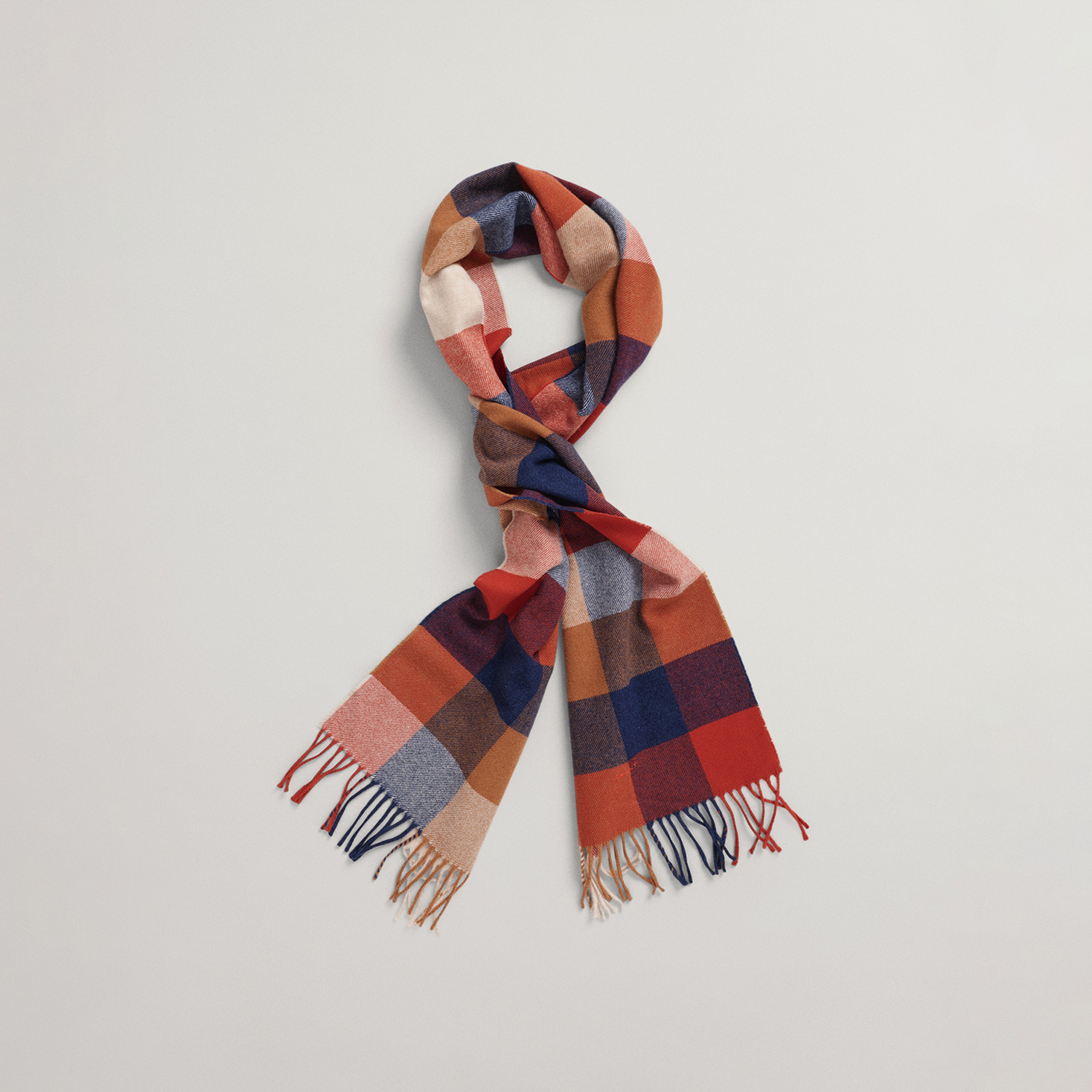 Gant Unisex Turuncu Kareli Atkı