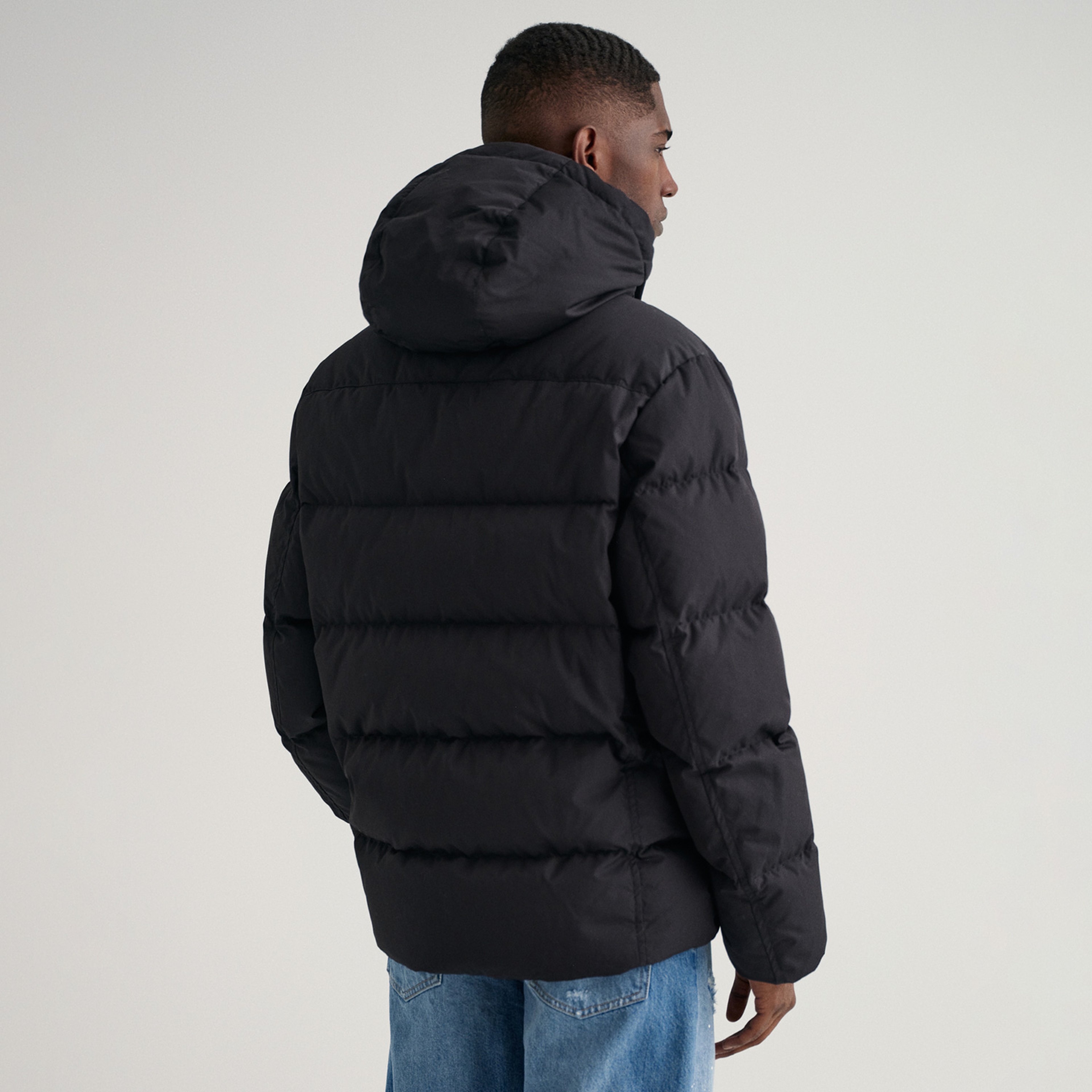 Gant Erkek Siyah Regular Fit Kapüşonlu Mont