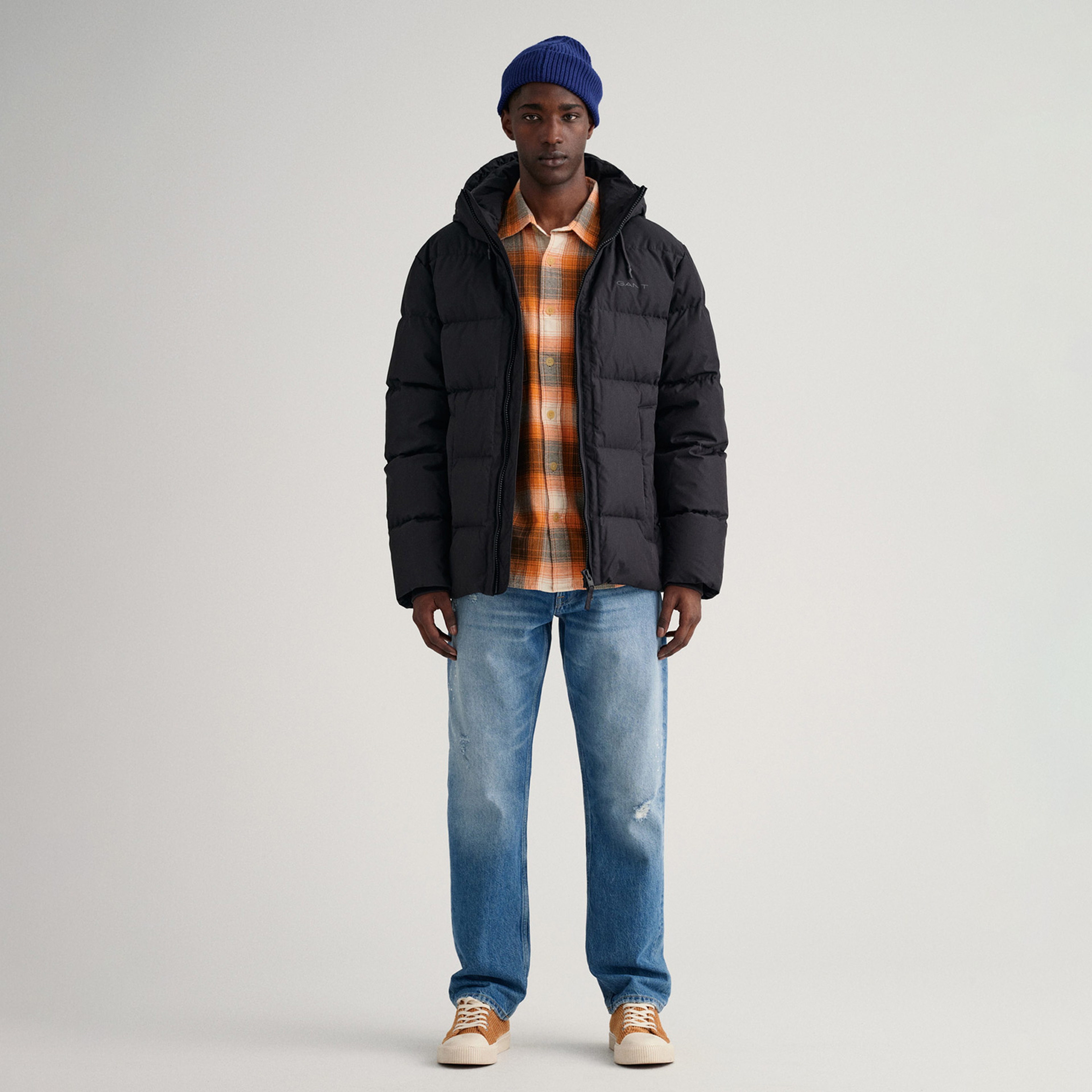 Gant Erkek Siyah Regular Fit Kapüşonlu Mont