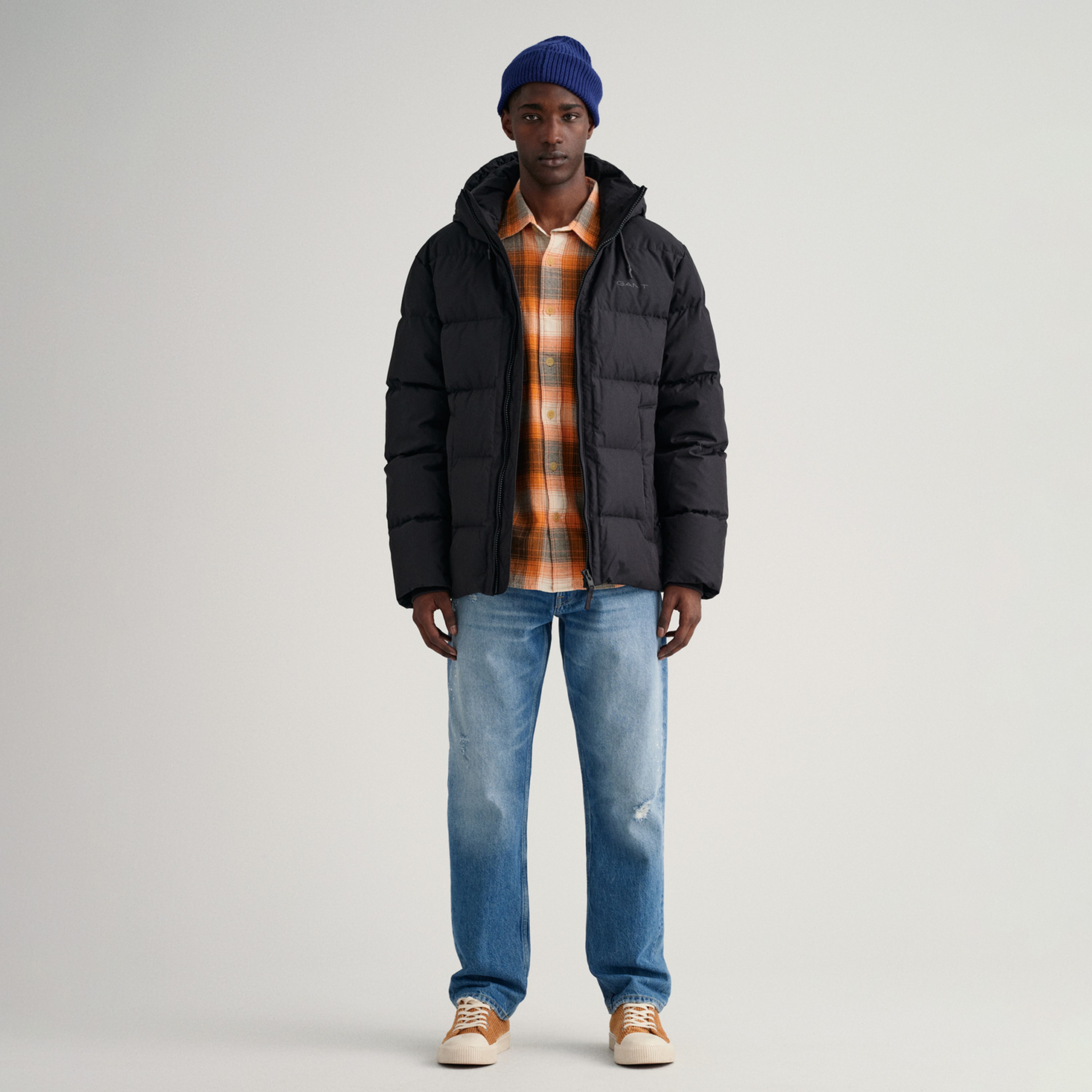 Gant Erkek Siyah Regular Fit Kapüşonlu Mont