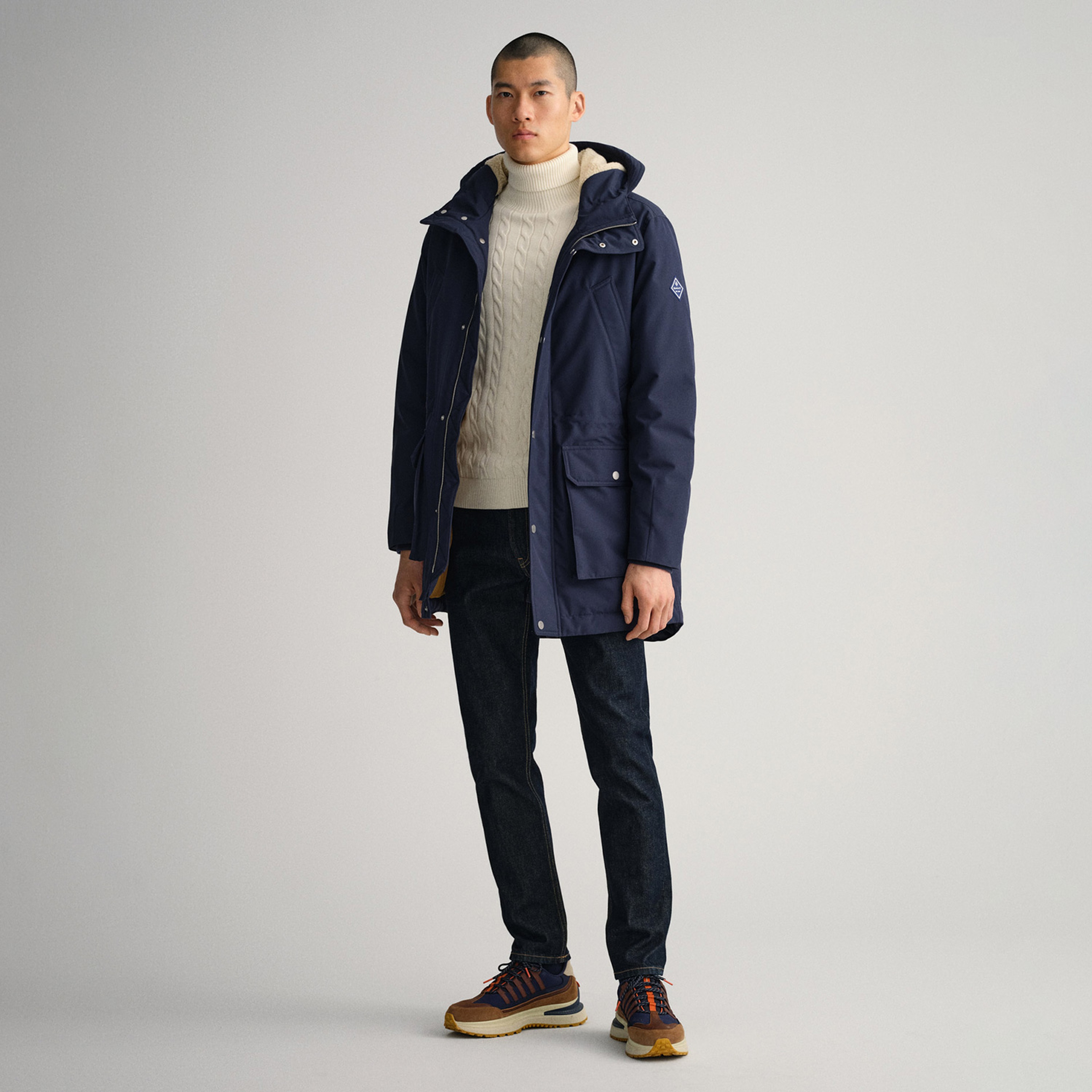 Gant Erkek Lacivert Regular Fit Kapüşonlu Mont