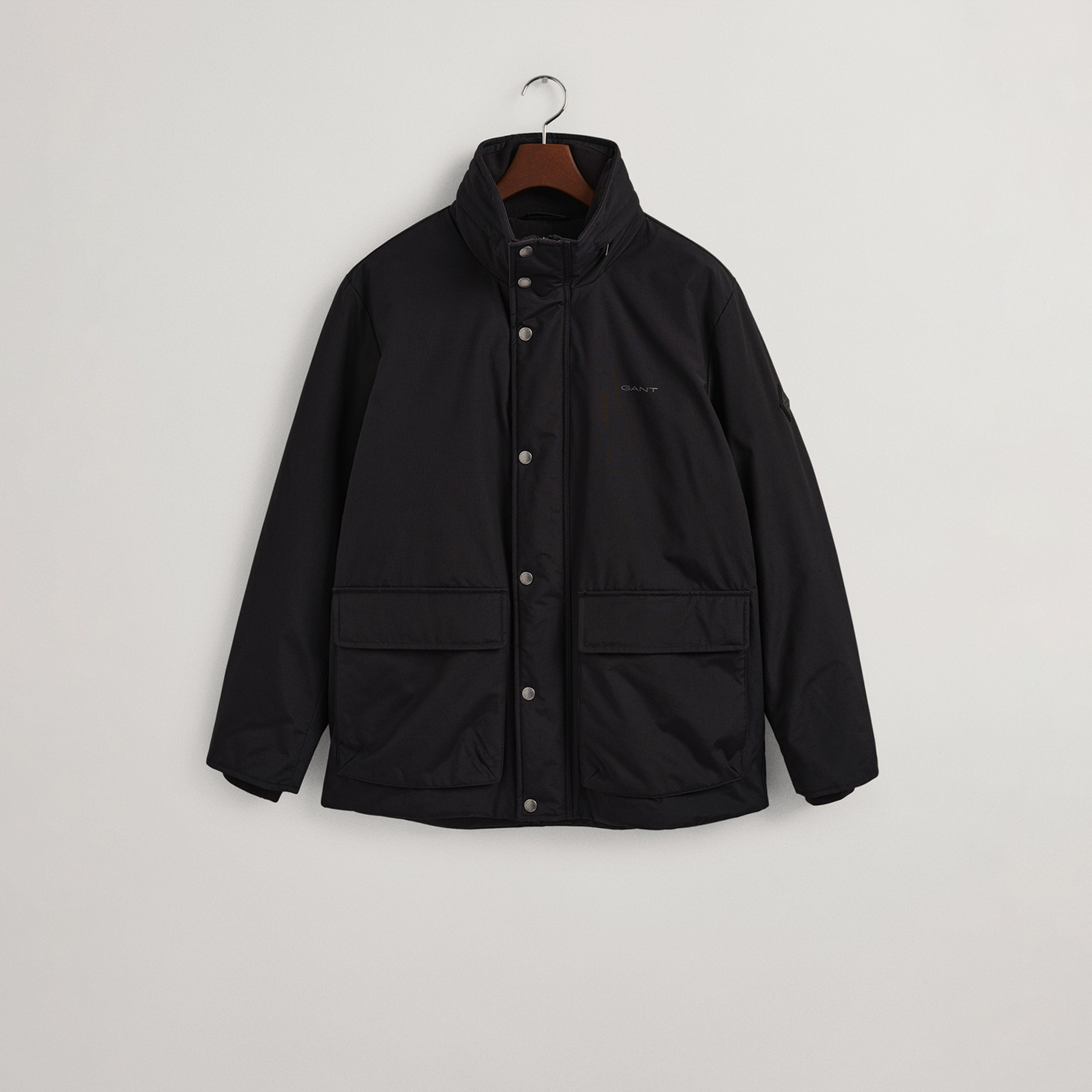 Gant Erkek Siyah Regular Fit  Dik Yaka Mont