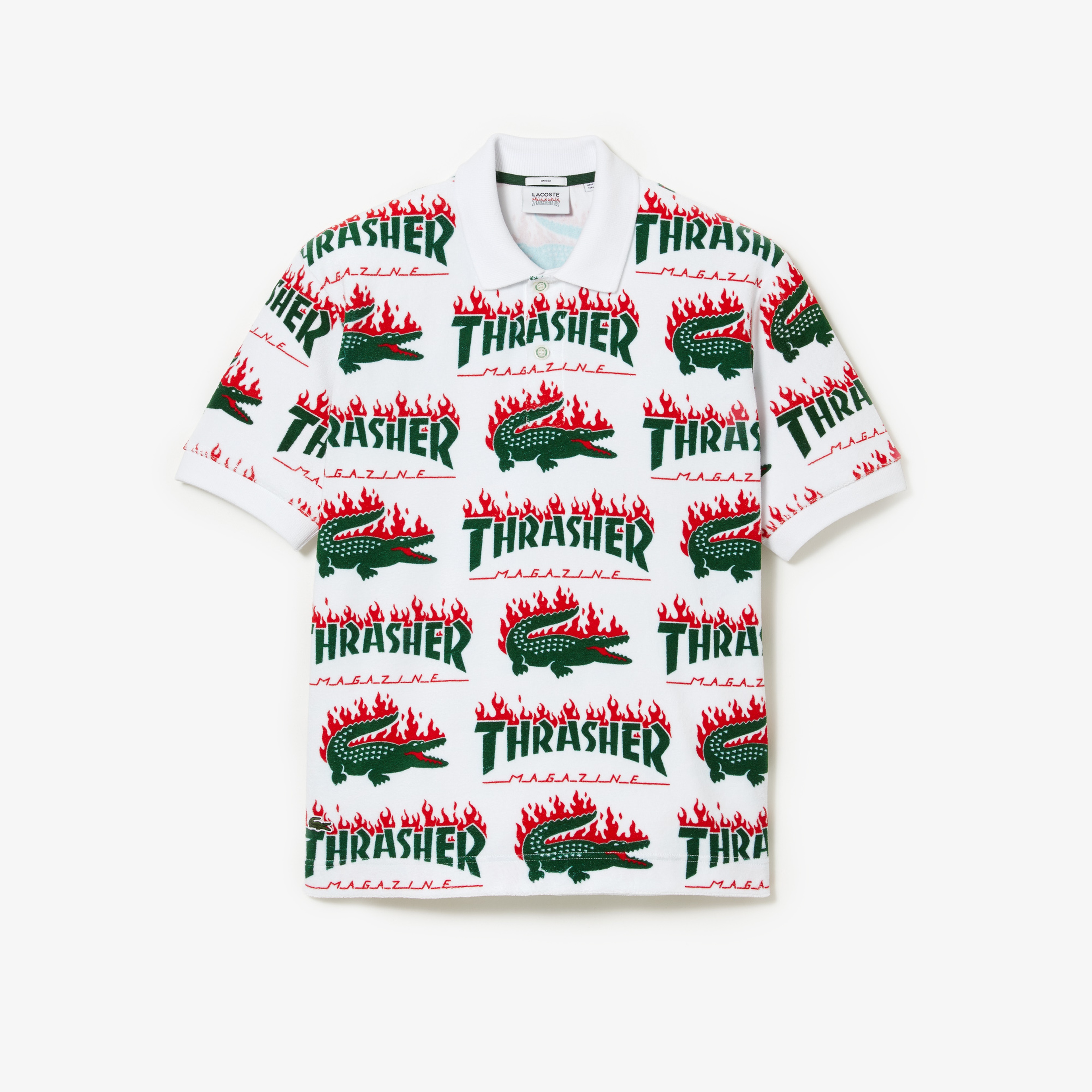 Lacoste X Trasher Unisex Beyaz Polo