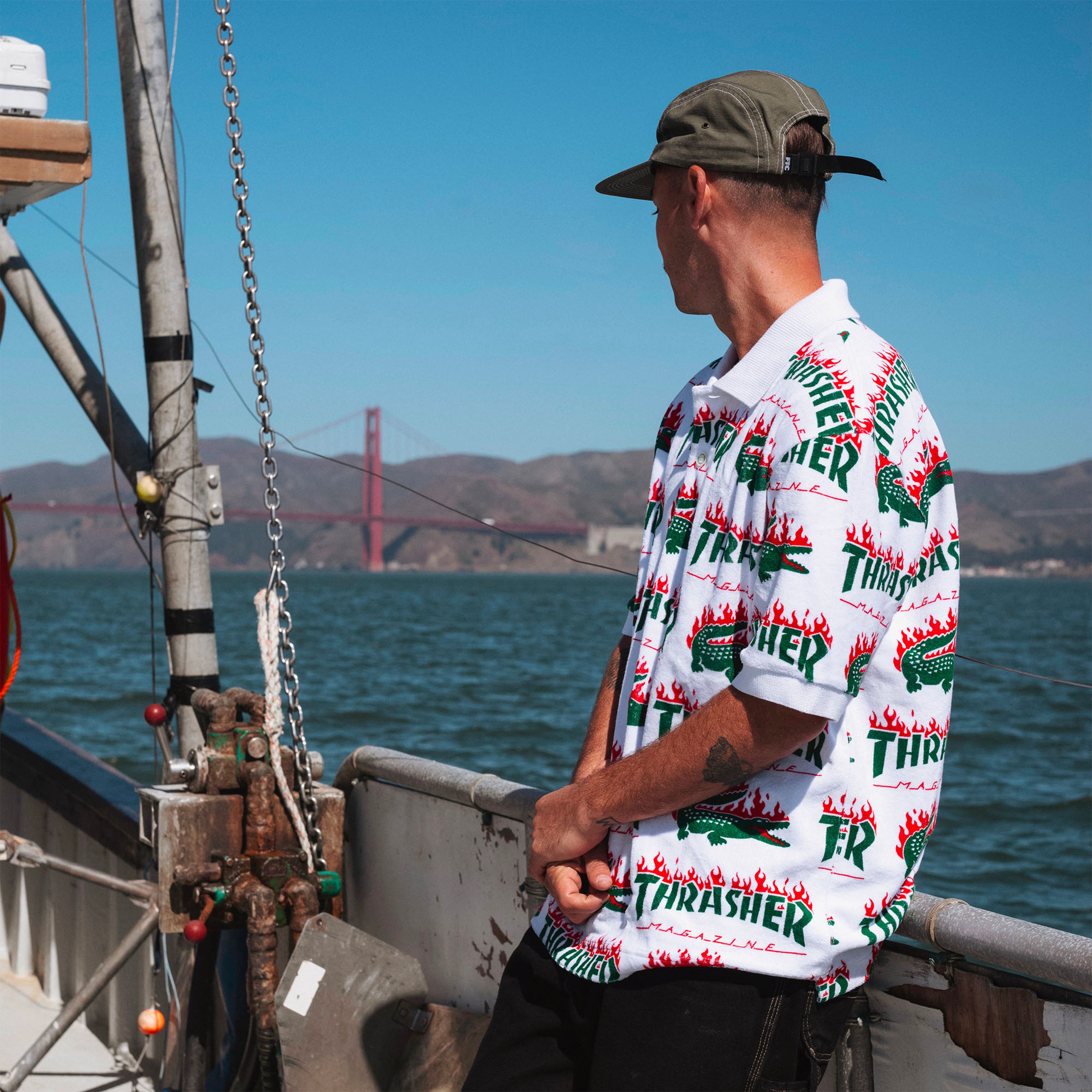 Lacoste X Trasher Unisex Beyaz Polo