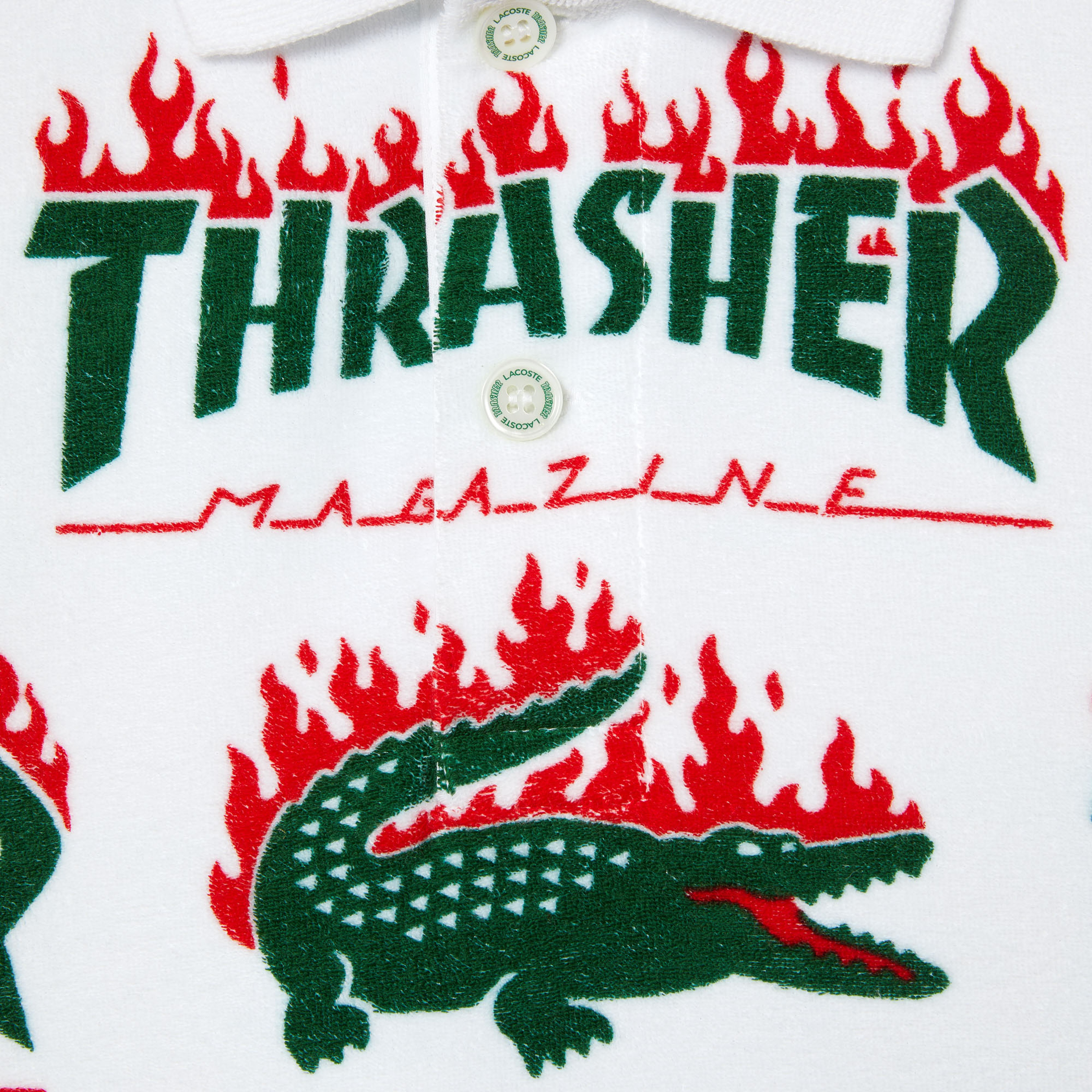 Lacoste X Trasher Unisex Beyaz Polo