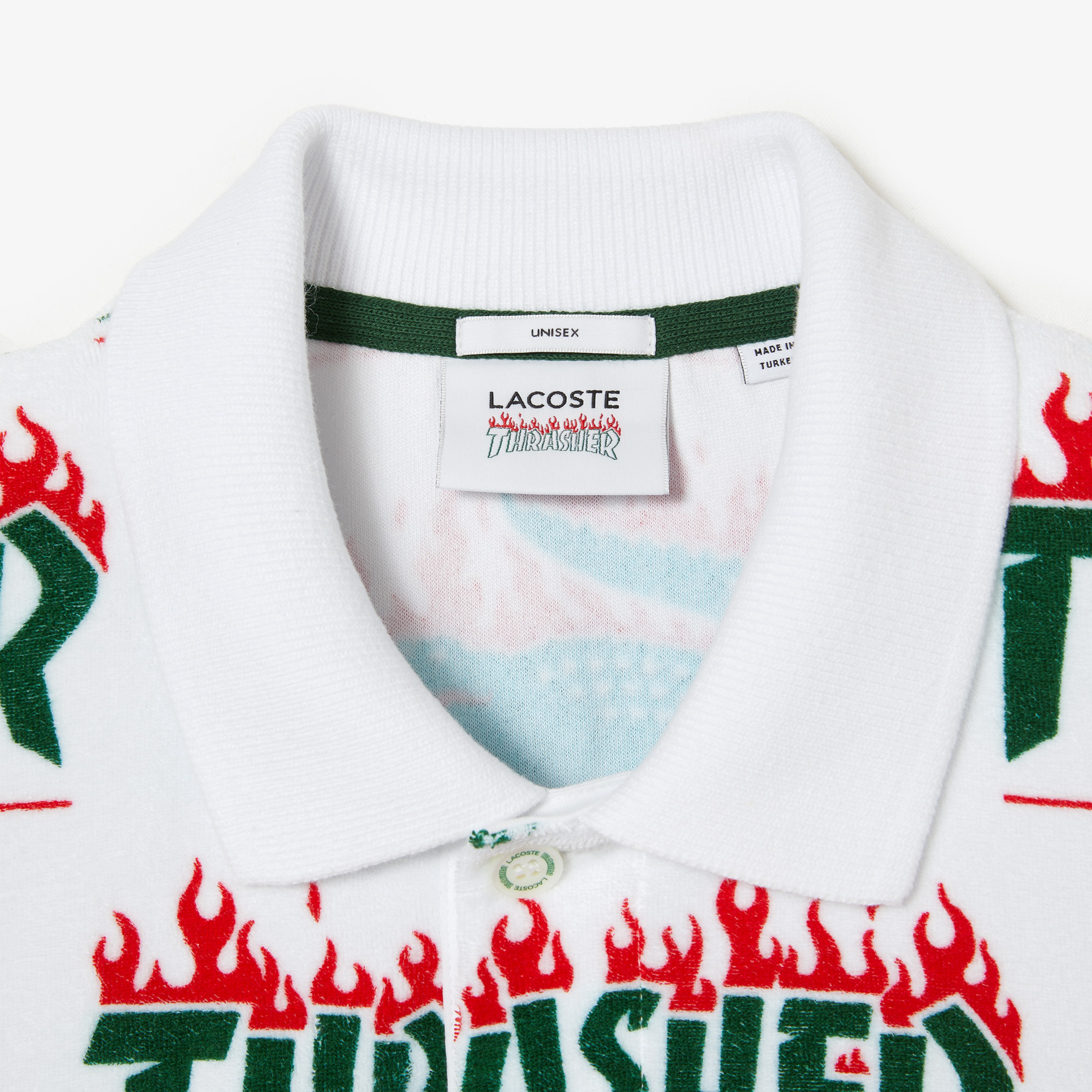 Lacoste X Trasher Unisex Beyaz Polo