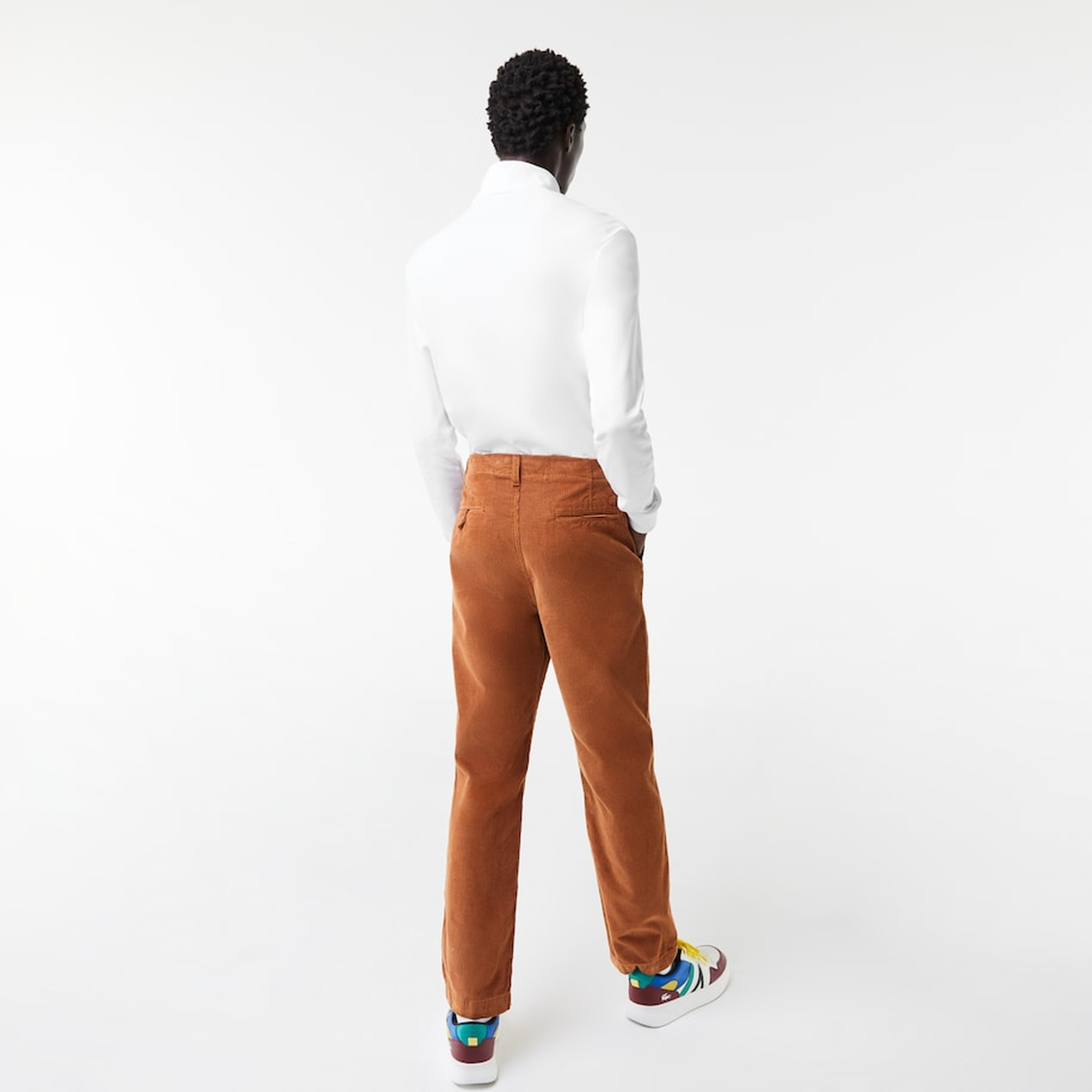 Erkek Regular Fit Uzun Kollu Hakim Yaka Beyaz T-Shirt