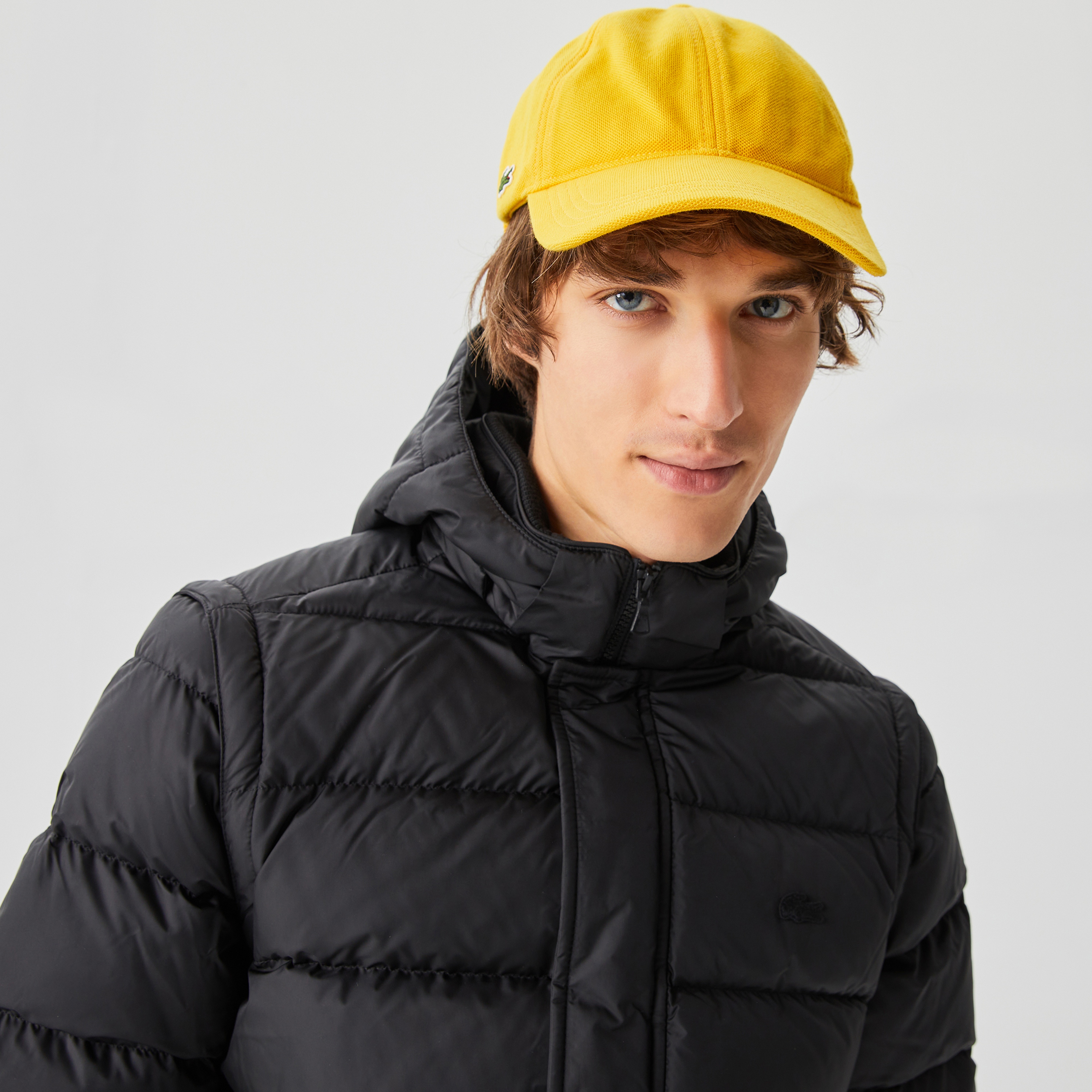 Lacoste Erkek Kapüşonlu Kapitone Siyah Bomber Ceket