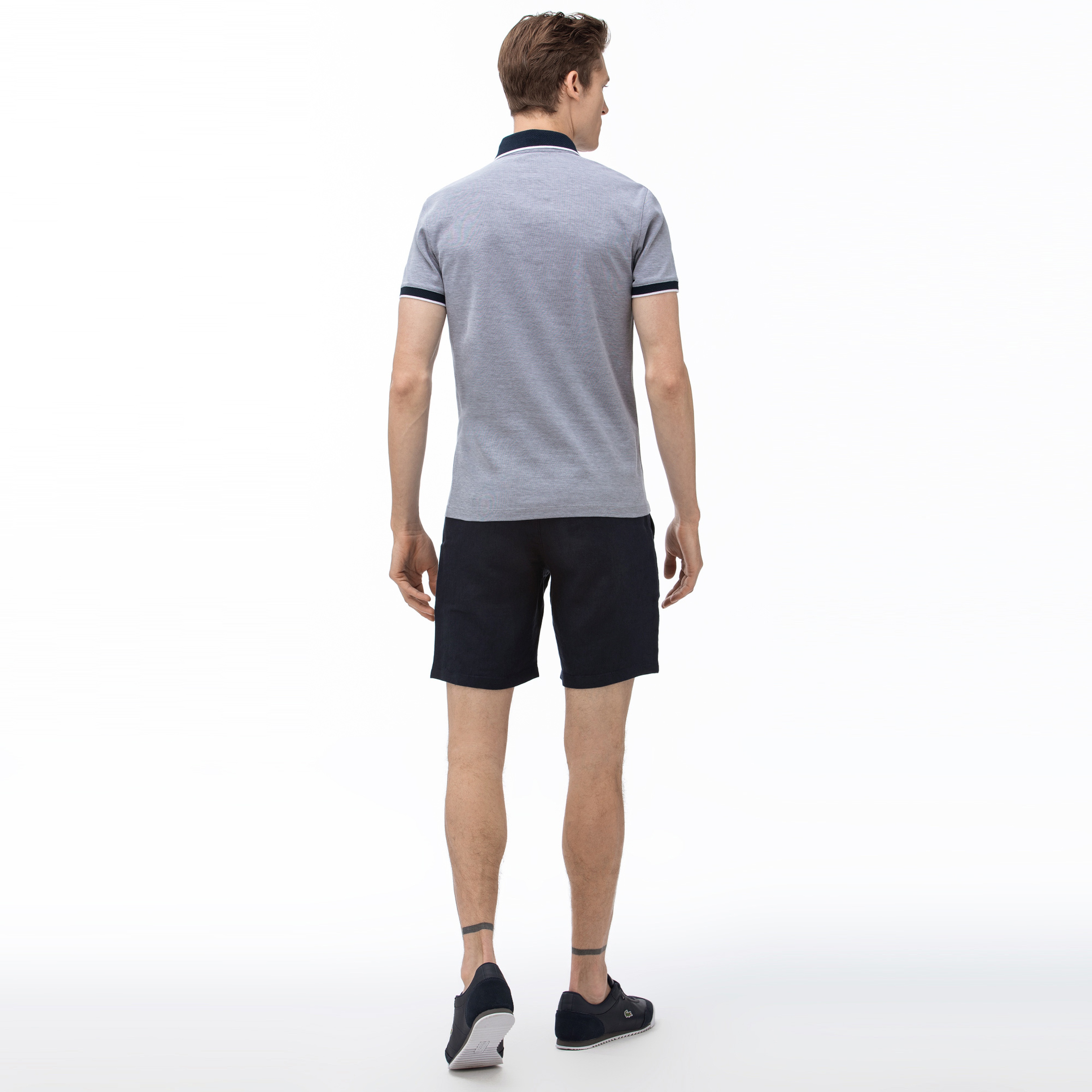 Lacoste Erkek Slim Fit Keten Lacivert Bermuda