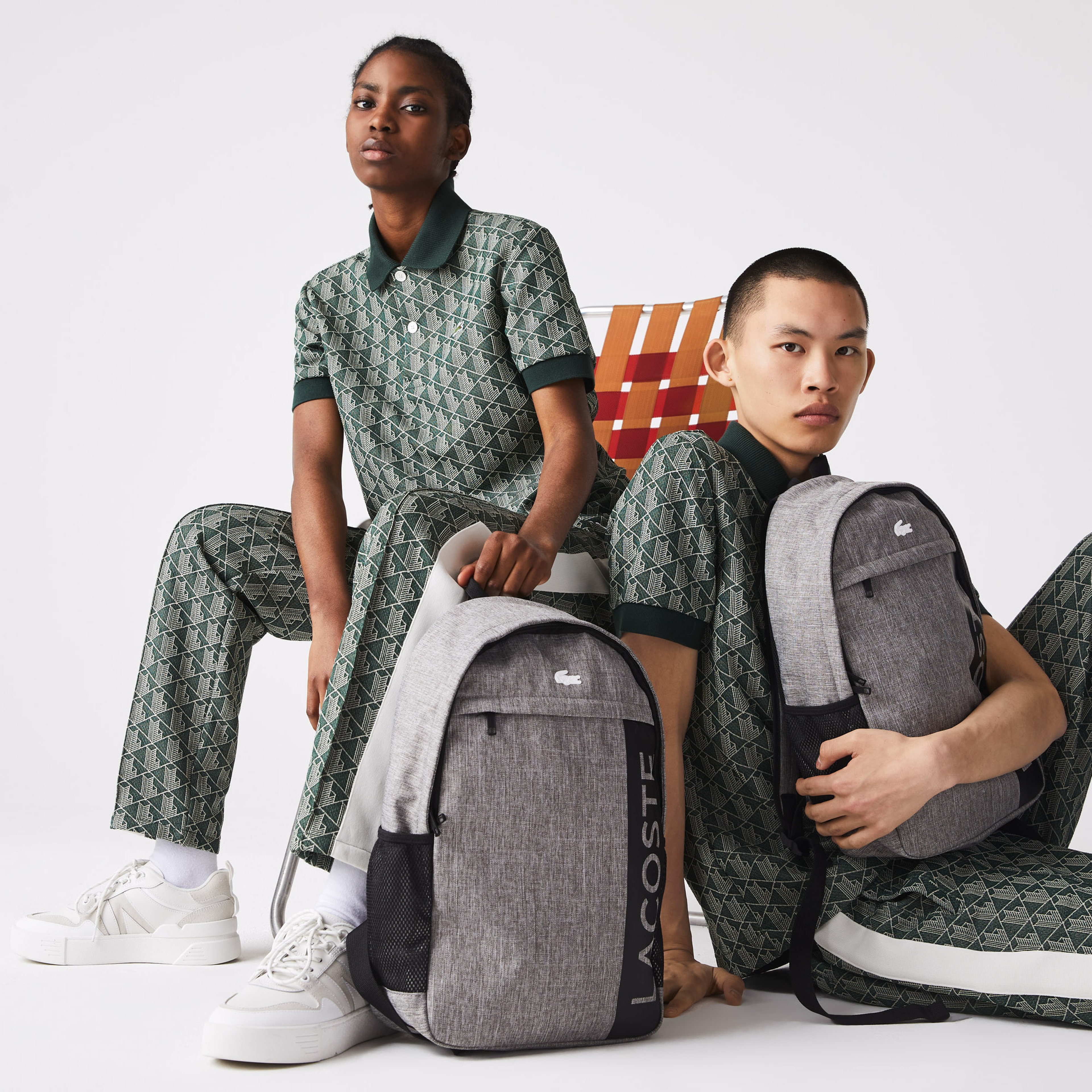 Lacoste Neocroc Seasonal Unisex Baskılı Gri Sırt Çantası